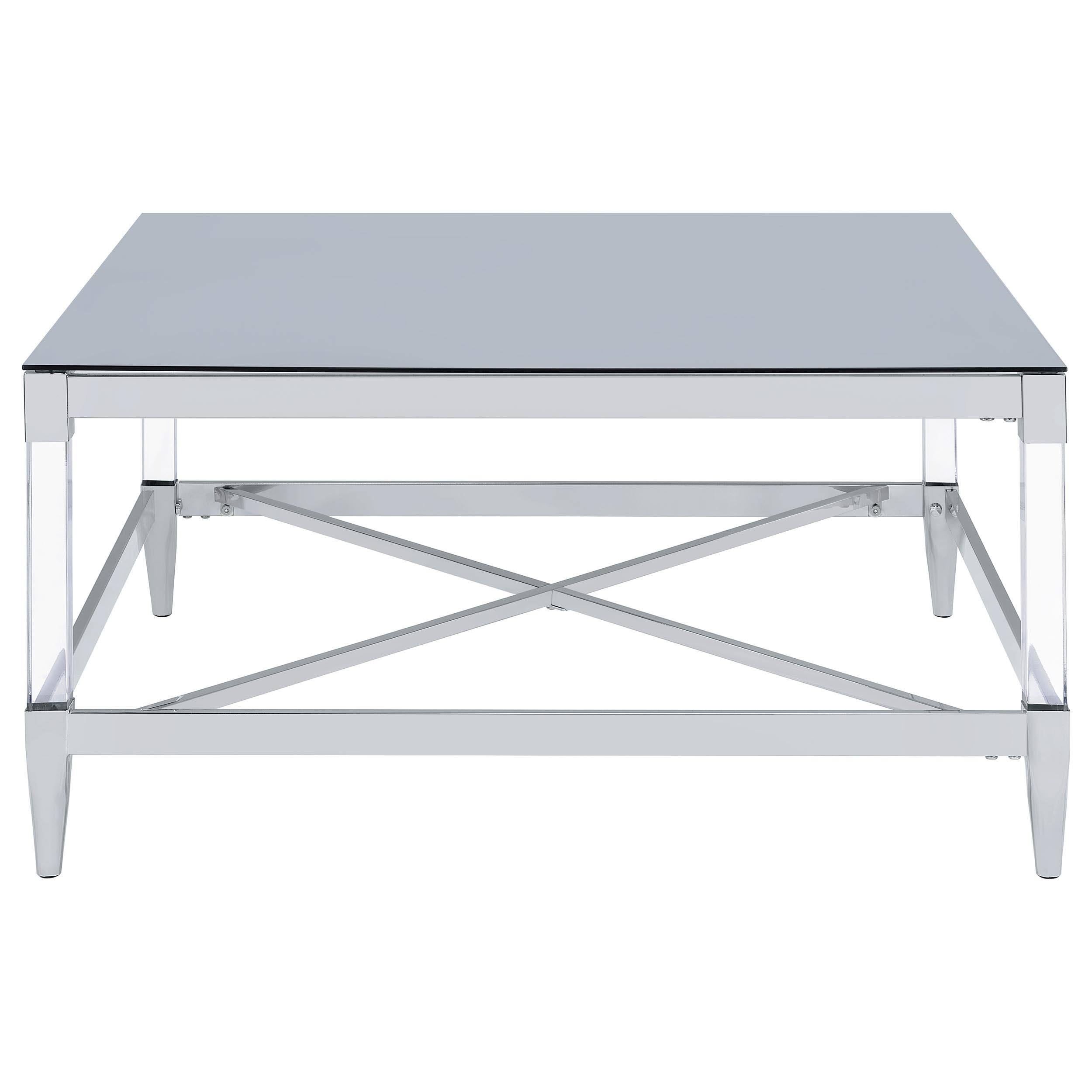  Coaster Furniture Lindley 709728-S2 2-piece Square Coffee and End Table Set - Chrome IMAGE 3