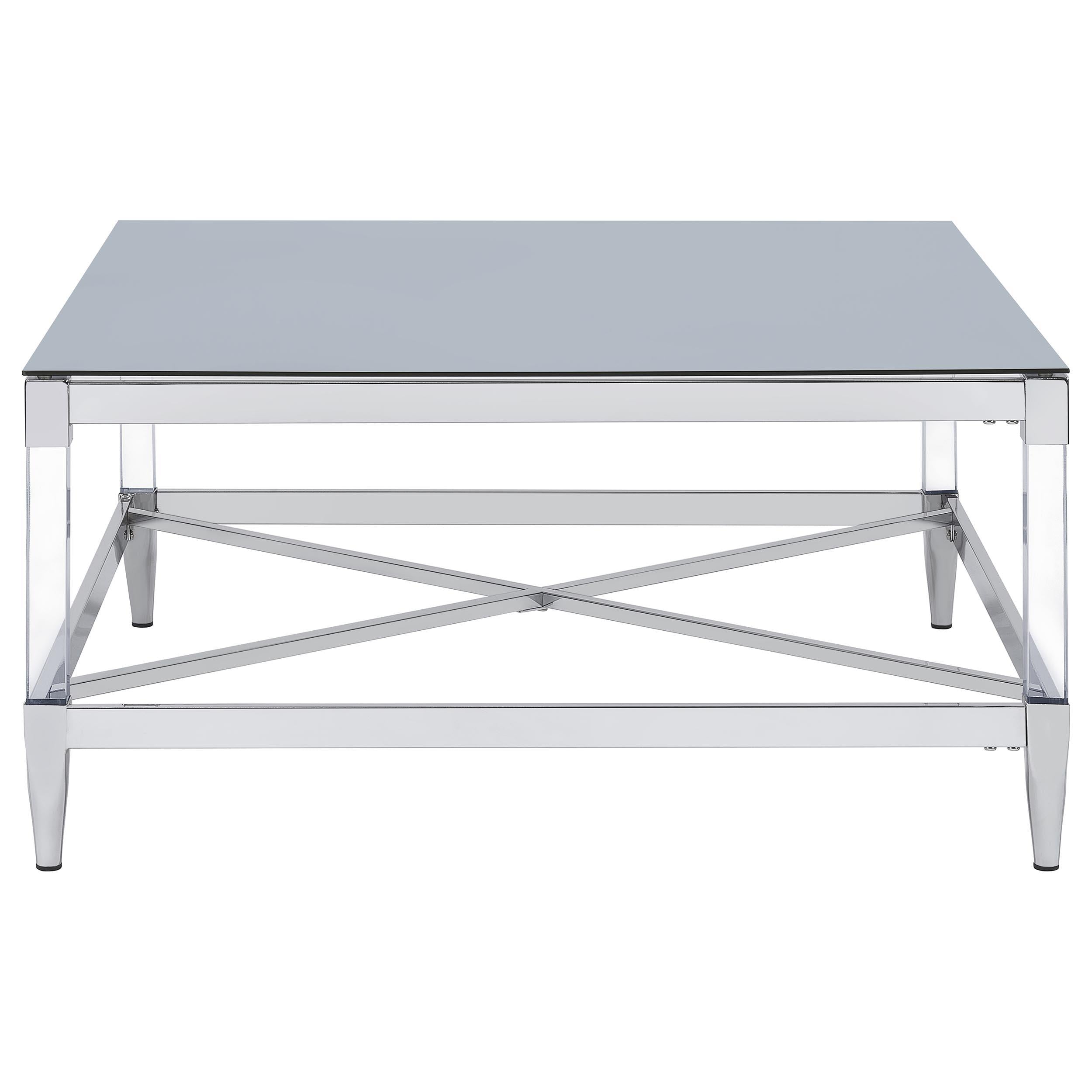  Coaster Furniture Lindley 709728-S3 3-piece Square Coffee and End Table Set - Chrome IMAGE 5