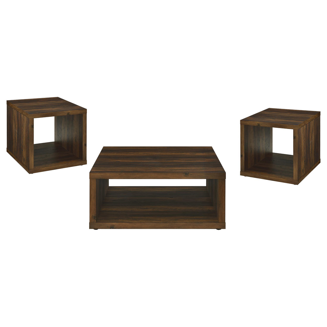  Coaster Furniture Frisco 710508-S3 3-piece Coffee and End Table Set - Dark Pine IMAGE 1
