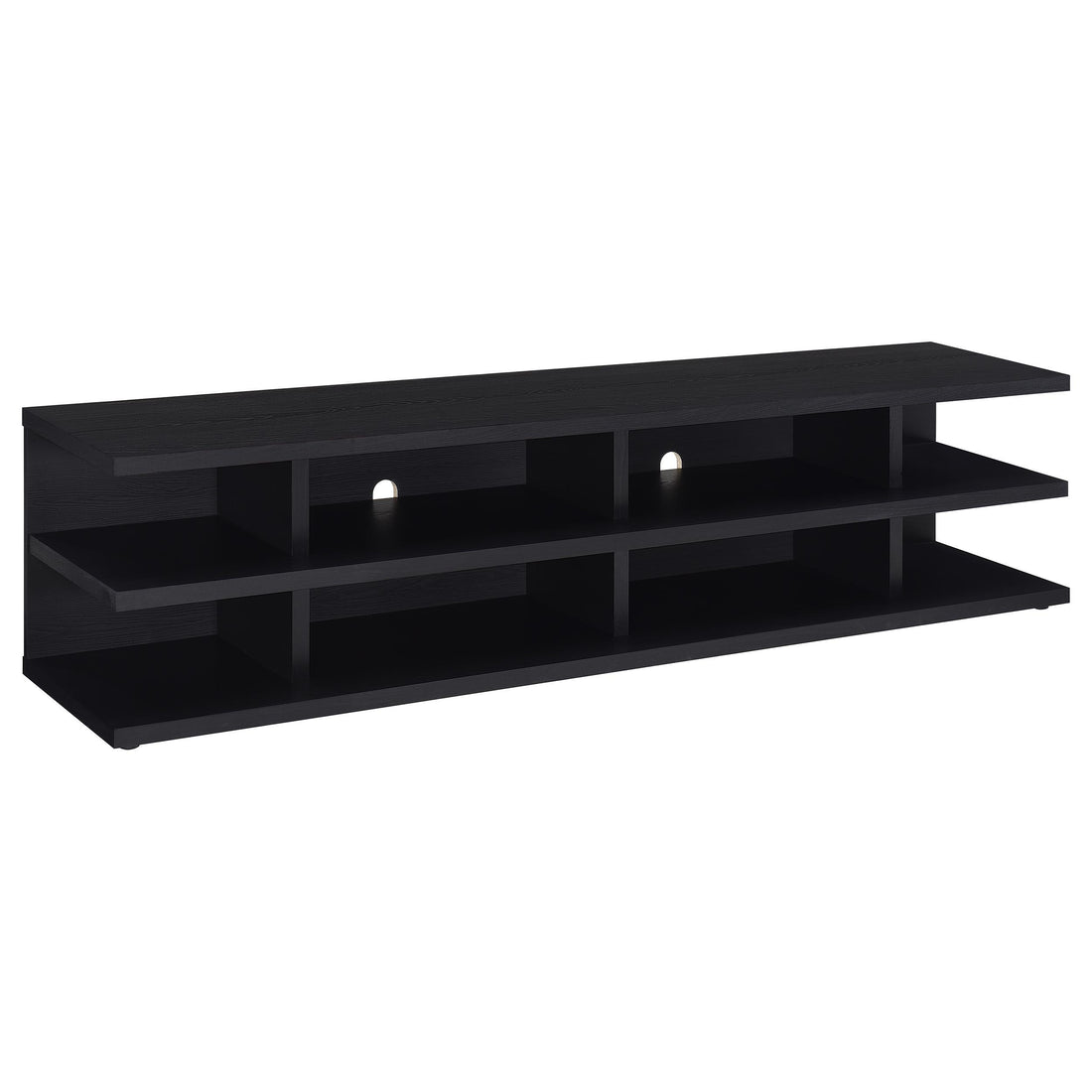  Coaster Furniture Cartmill 710533 78-inch 2-tier TV Stand Media Console - Black IMAGE 1