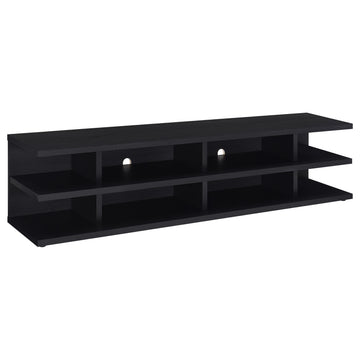  Coaster Furniture Cartmill 710533 78-inch 2-tier TV Stand Media Console - Black IMAGE 1