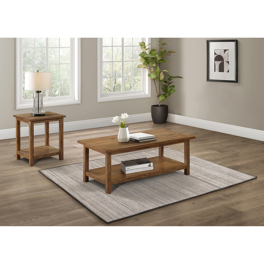  Coaster Furniture Payne 710548-S2A 2-piece Coffee and End Table Set - Distressed Brown IMAGE 1