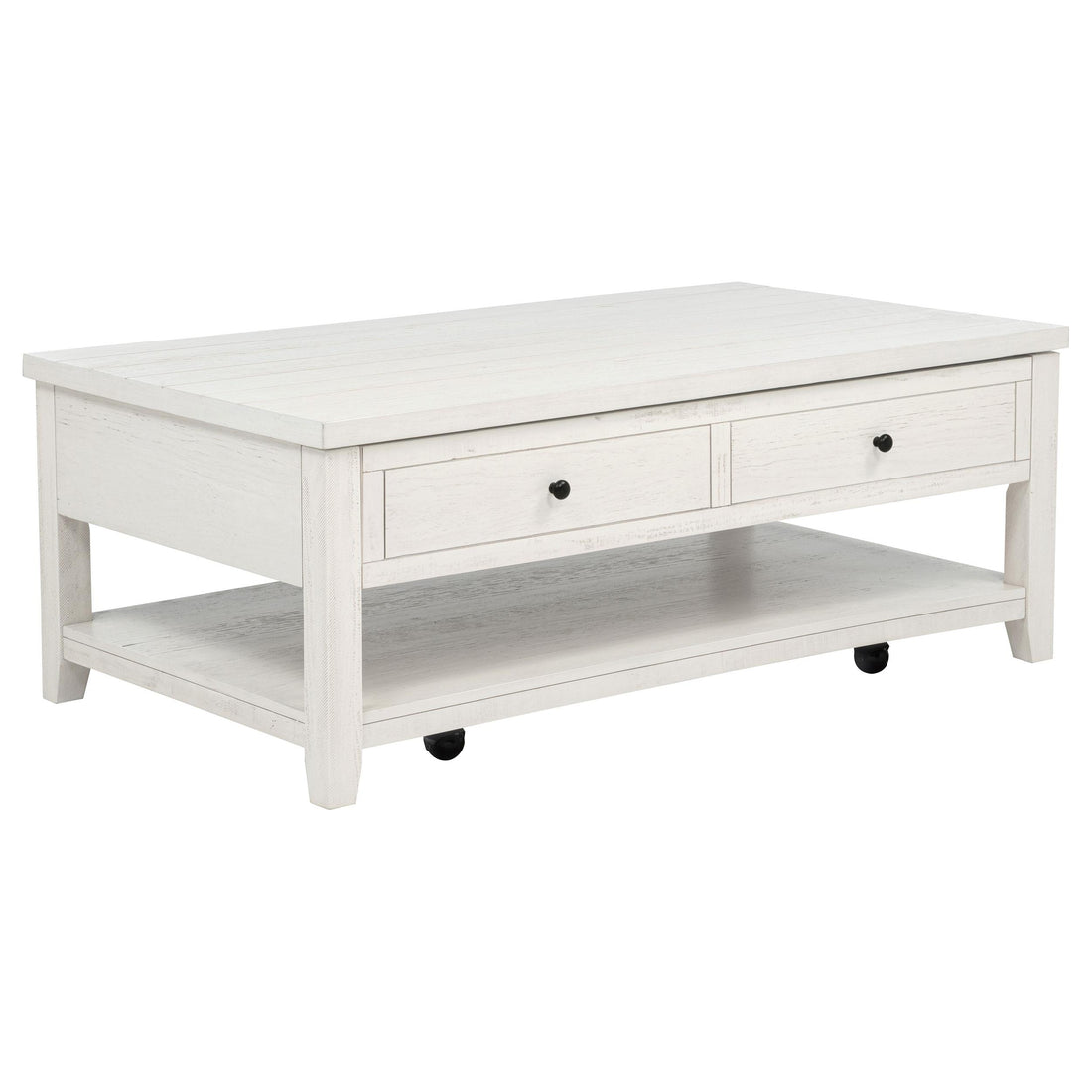  Coaster Furniture Payne 710555 48-inch Mobile Lift Top Coffee Table - Distressed White IMAGE 1