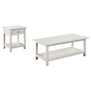  Coaster Furniture Payne 710558-S2 2-piece Coffee and 1-drawer End Table Set - White IMAGE 1