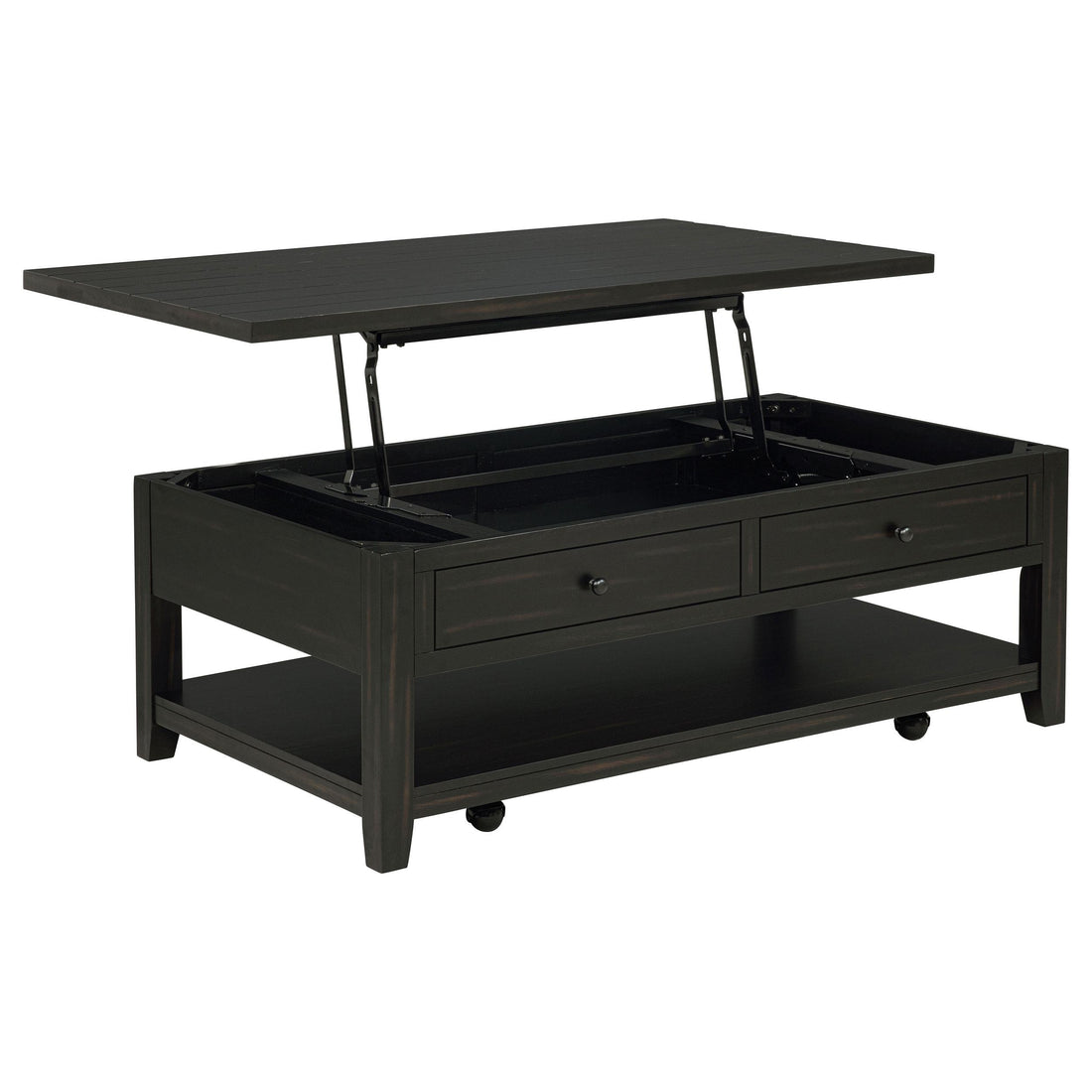  Coaster Furniture Payne 710565 48-inch Mobile Lift Top Coffee Table - Distressed Java IMAGE 1