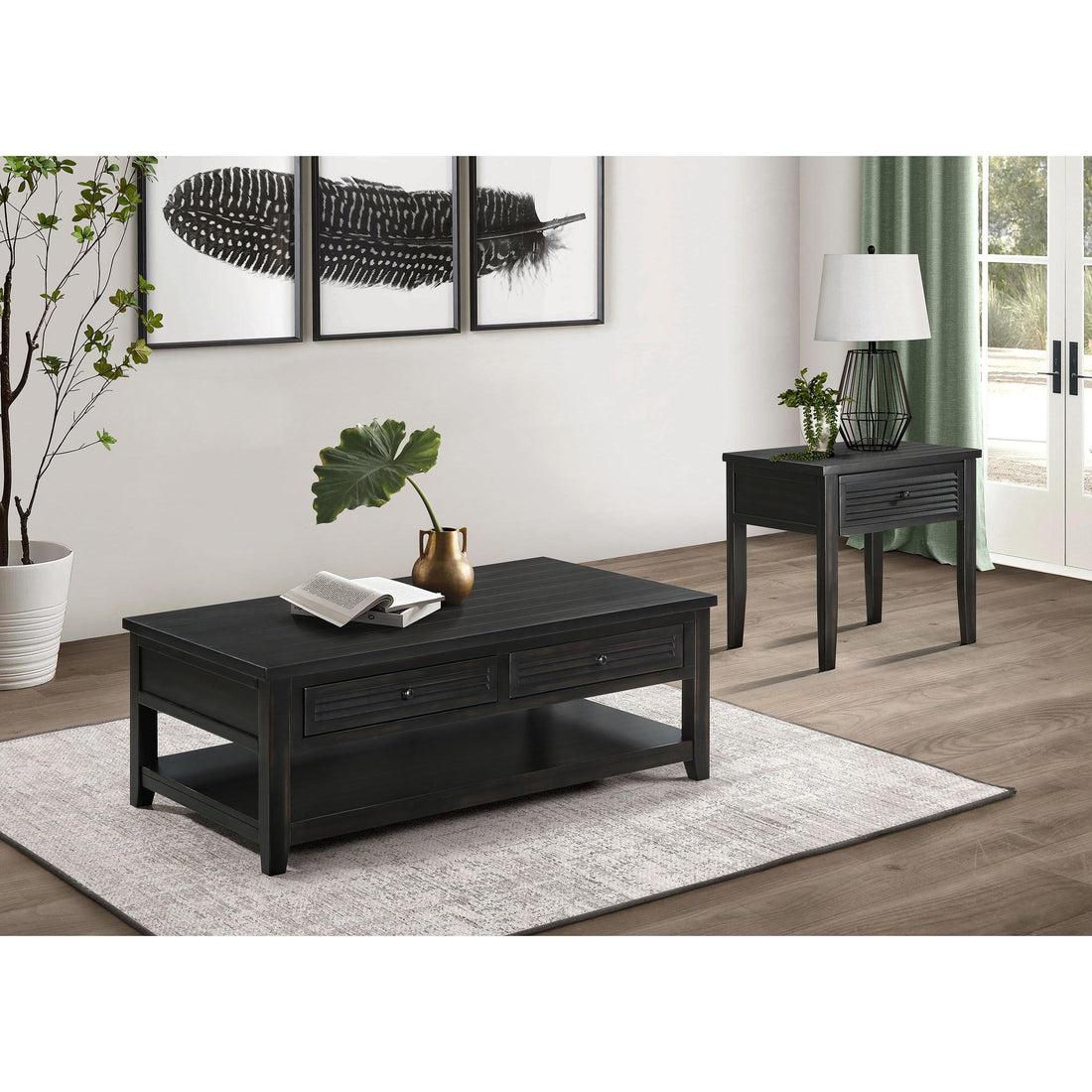  Coaster Furniture Concord 710578-S2 2-piece Coffee and End Table Set - Distressed Java IMAGE 1