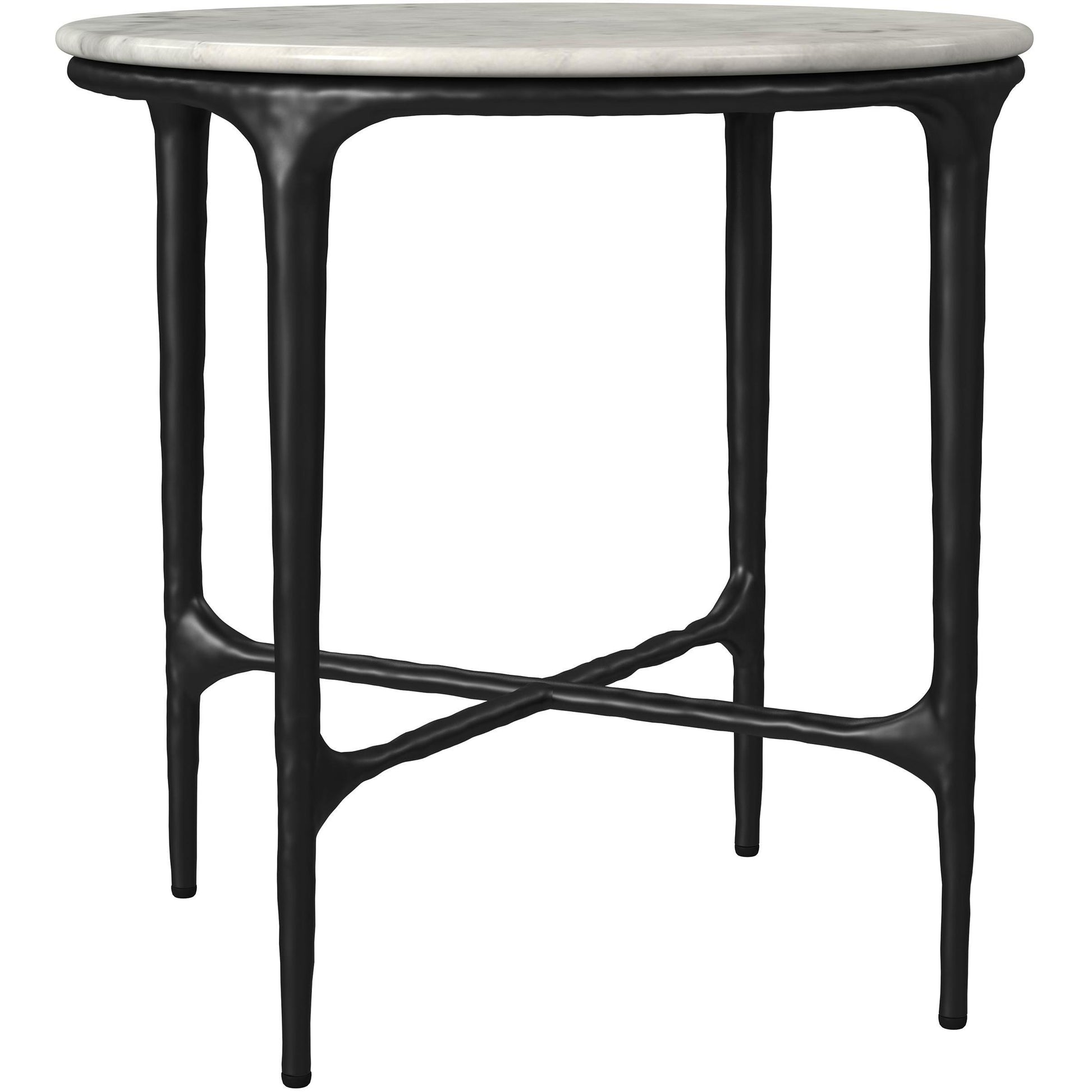  Coaster Furniture Hermas 710738-S2 2-piece Round Marble Coffee and End Table Set - White IMAGE 3