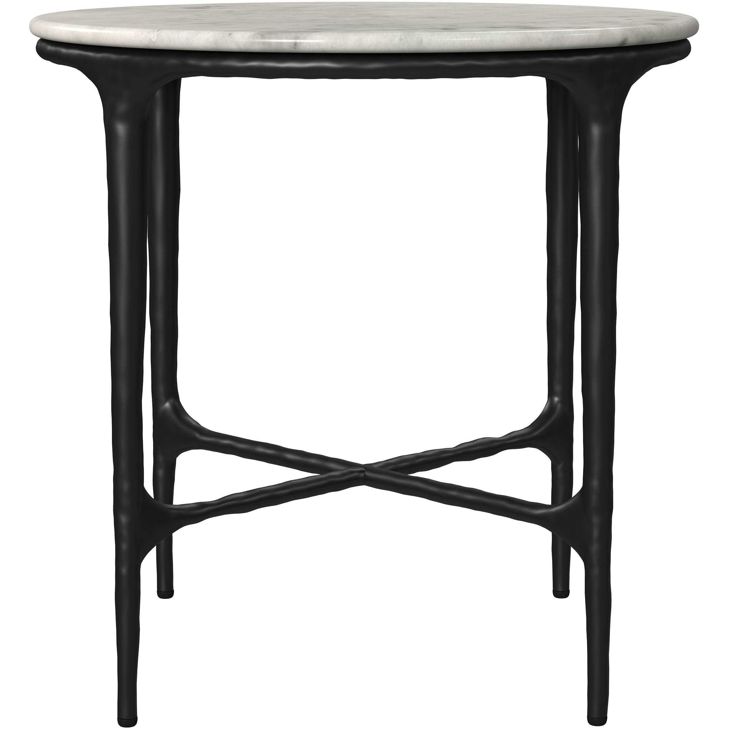  Coaster Furniture Hermas 710738-S2 2-piece Round Marble Coffee and End Table Set - White IMAGE 4