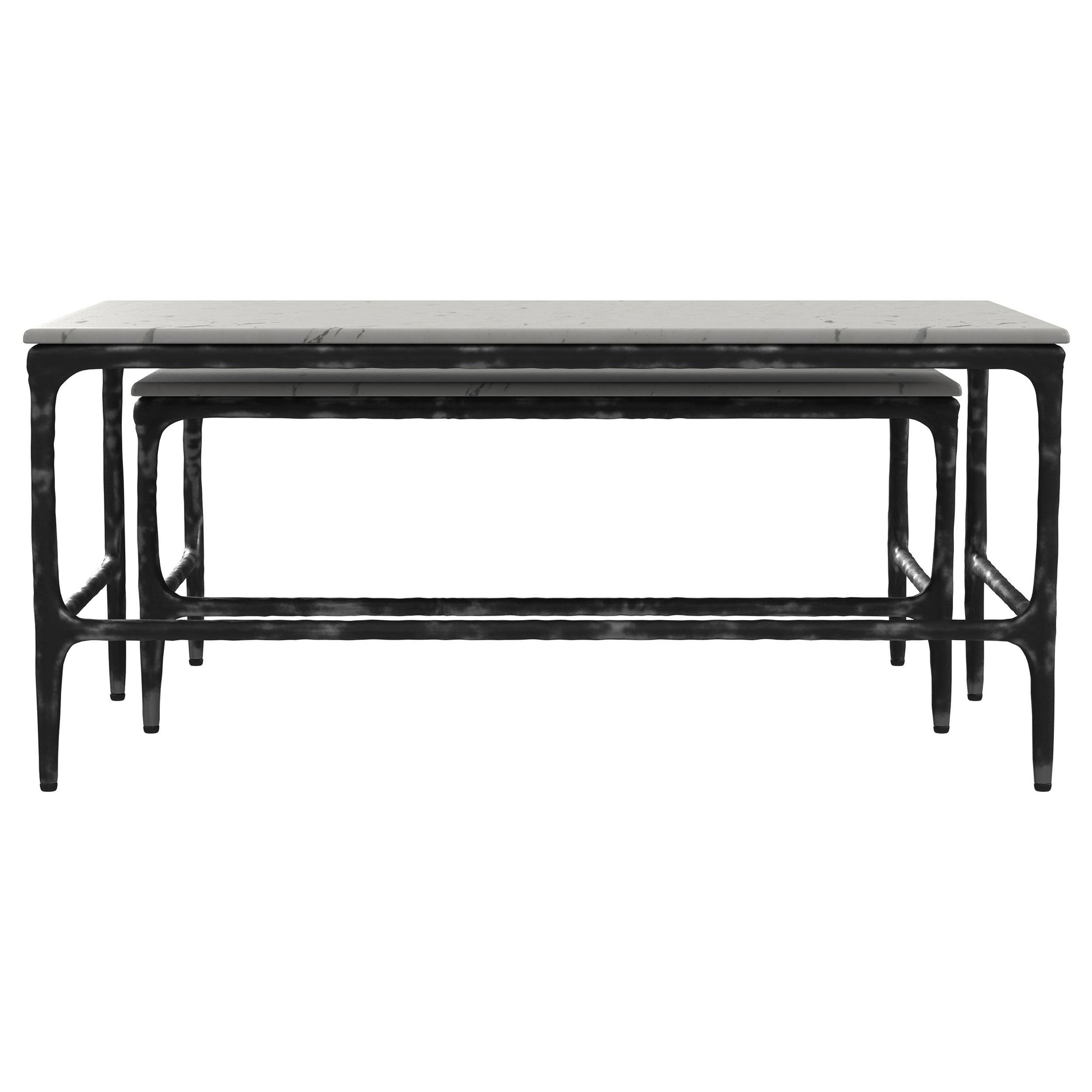  Coaster Furniture Ebby 710740 2-piece Genuine Marble Top Nesting Coffee Tables - White IMAGE 7
