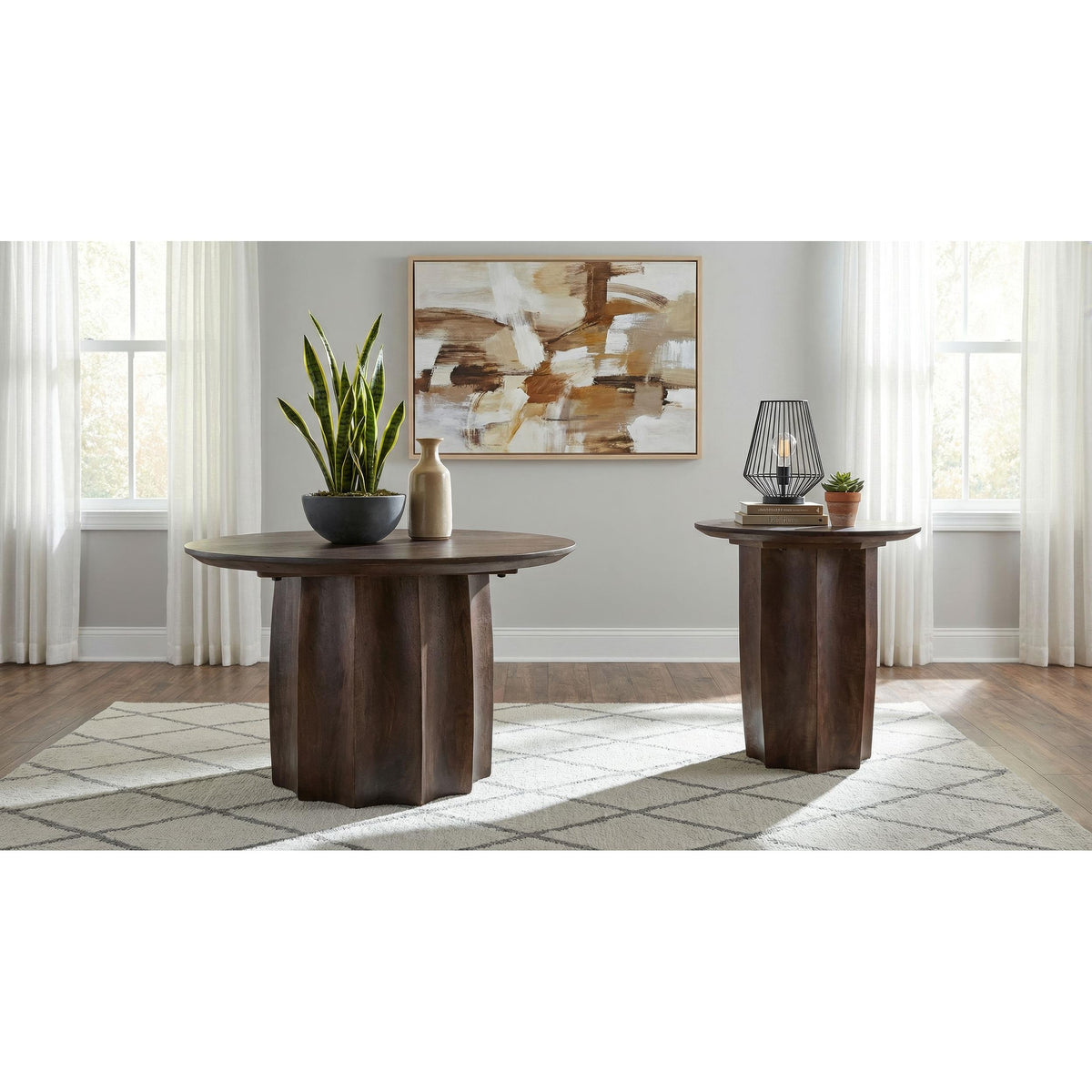  Coaster Furniture Cayenne 710777 Solid Mango Wood Accent End Table - Walnut IMAGE 7