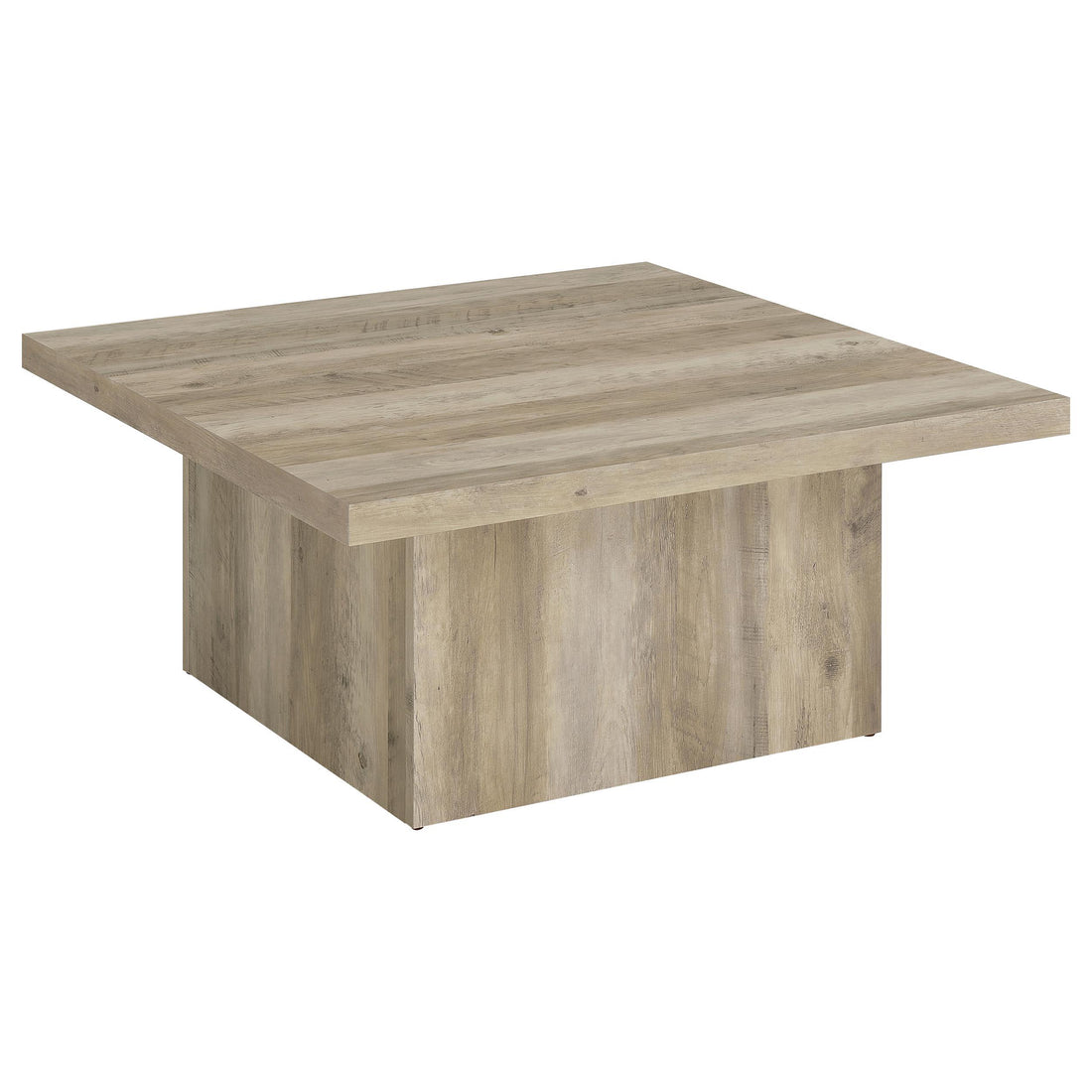  Coaster Furniture Devar 710878 Square Engineered Wood Coffee Table - Distressed Pine IMAGE 1