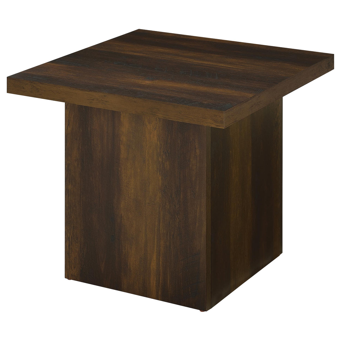  Coaster Furniture Devar 710887 Square Engineered Wood End Table - Dark Pine IMAGE 1