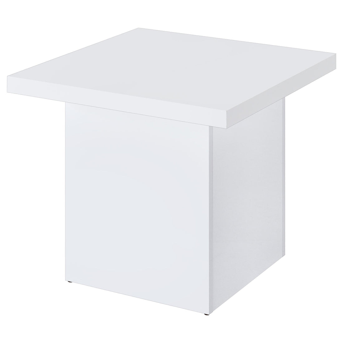  Coaster Furniture Devar 710897 Square Engineered Wood End Table - White High Gloss IMAGE 1