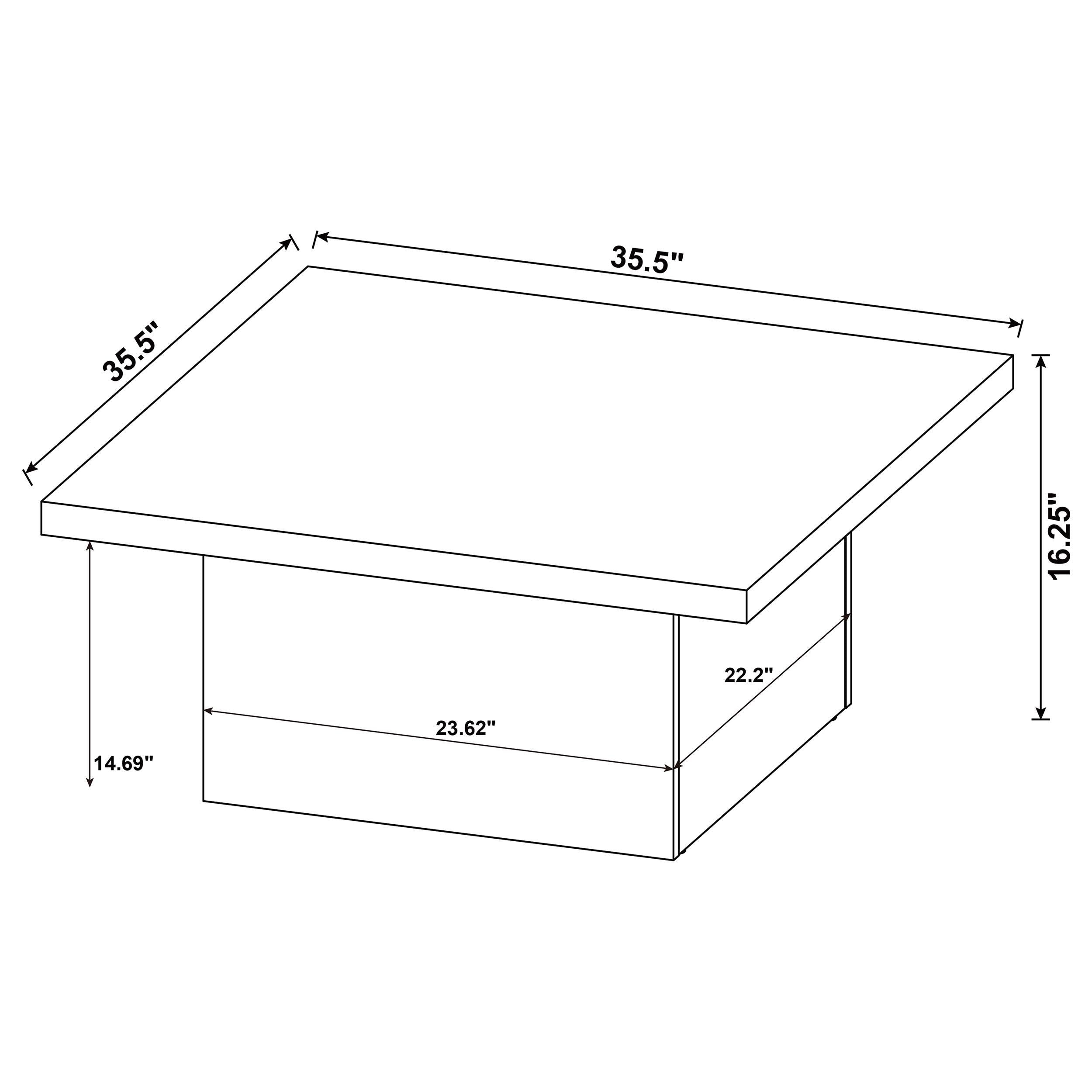  Coaster Furniture Devar 710898 Square Engineered Wood Coffee Table - White High Gloss IMAGE 5