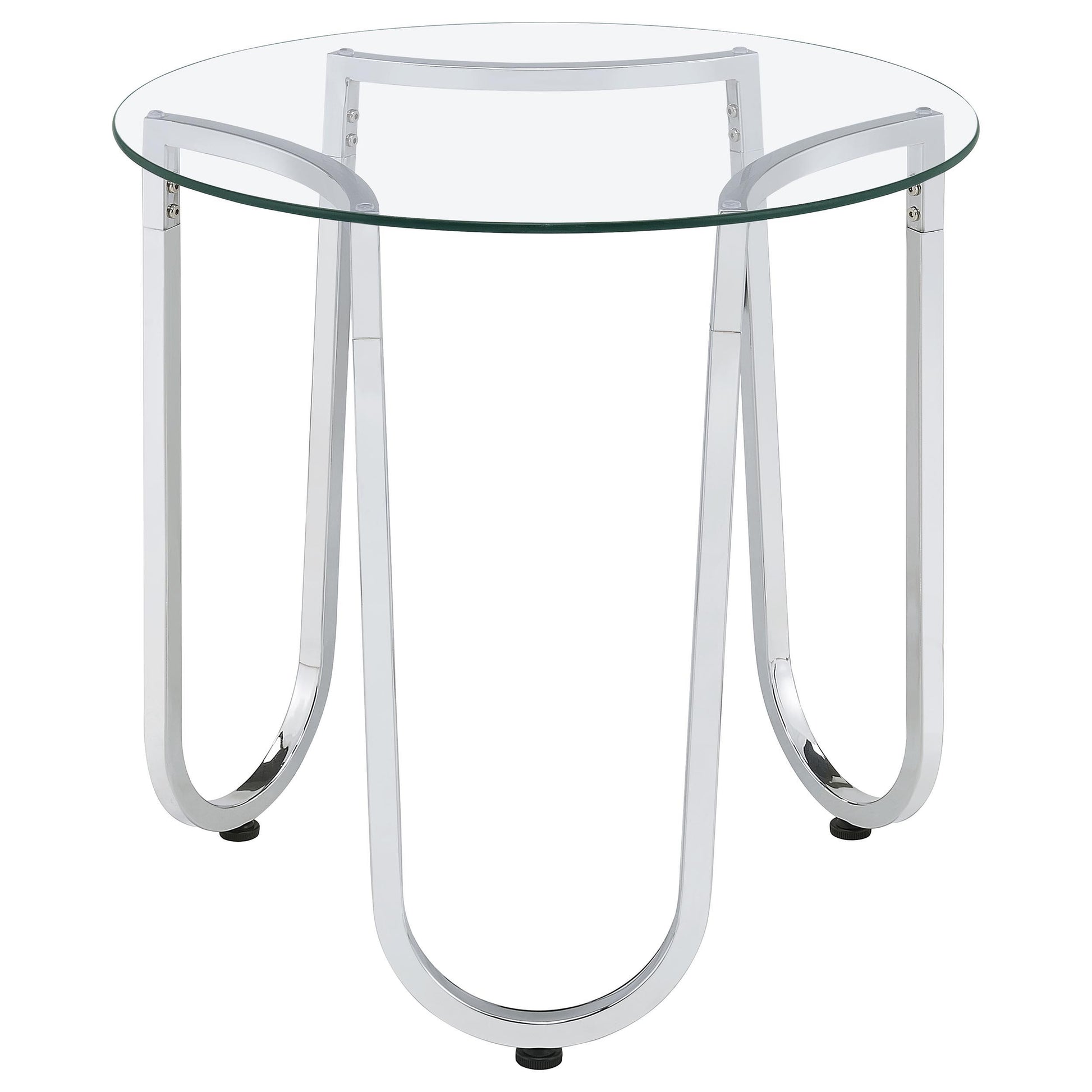  Coaster Furniture Beller 710908-S2 2-piece Round Tempered Glass Top Coffee Table Set - Chrome IMAGE 5
