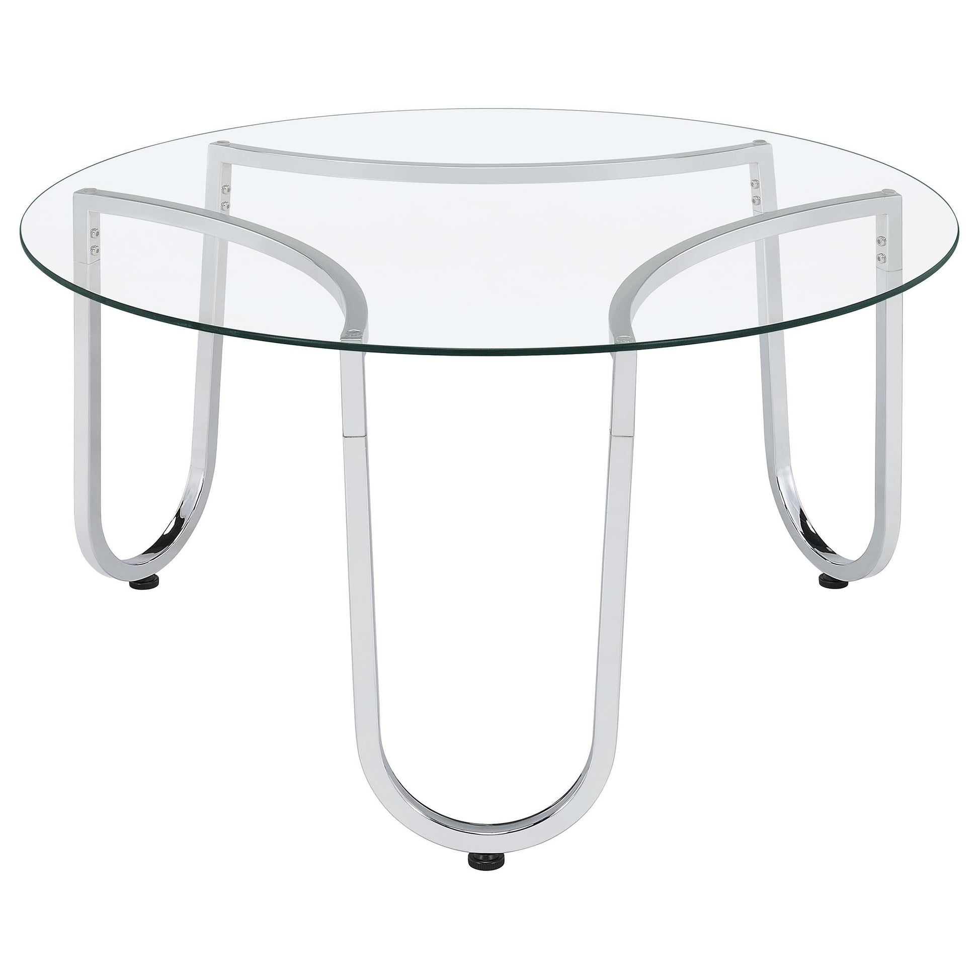  Coaster Furniture Beller 710908-S2 2-piece Round Tempered Glass Top Coffee Table Set - Chrome IMAGE 6