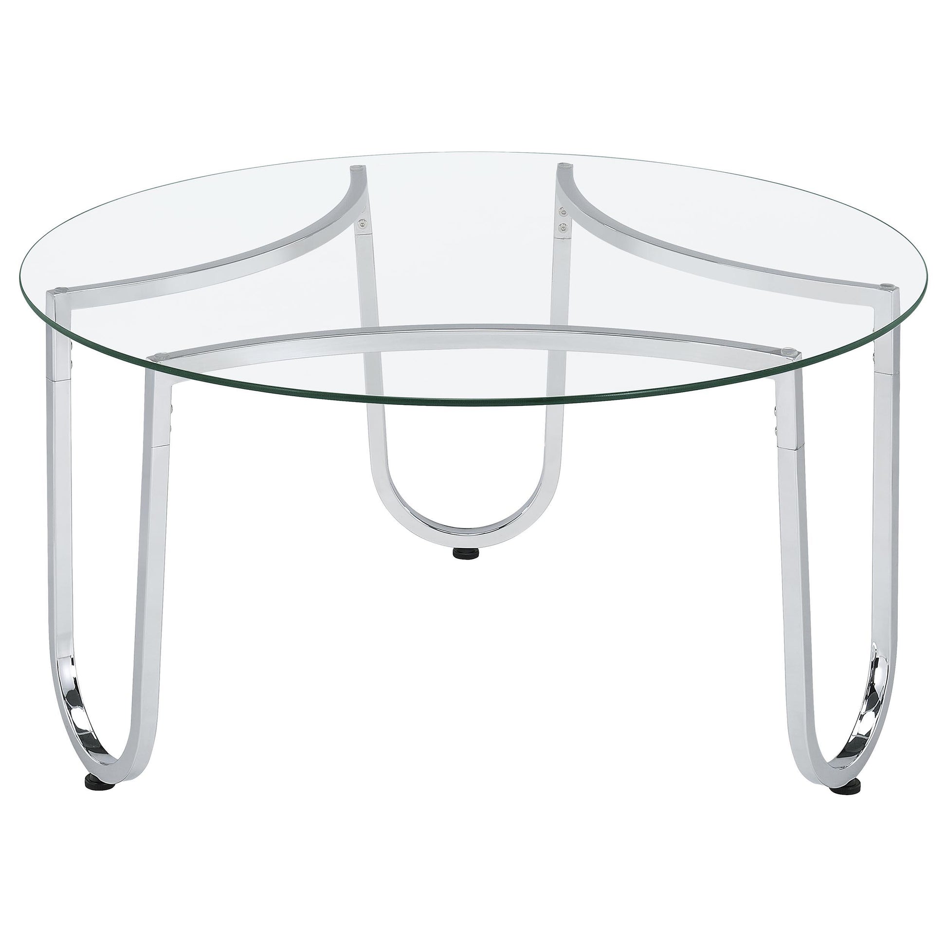  Coaster Furniture Beller 710908-S2 2-piece Round Tempered Glass Top Coffee Table Set - Chrome IMAGE 9