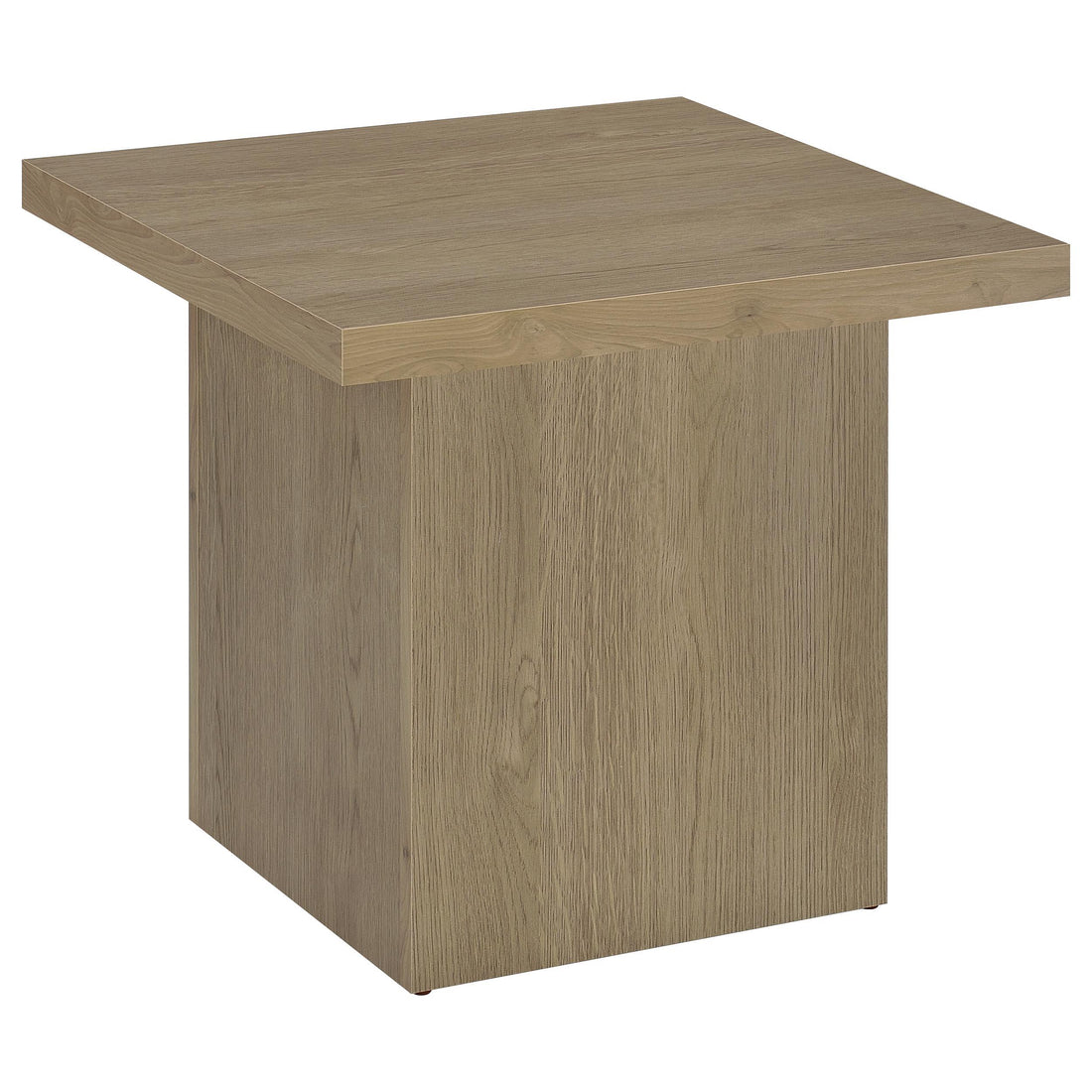  Coaster Furniture Devar 710917 Square Engineered Wood End Table - Latte IMAGE 1