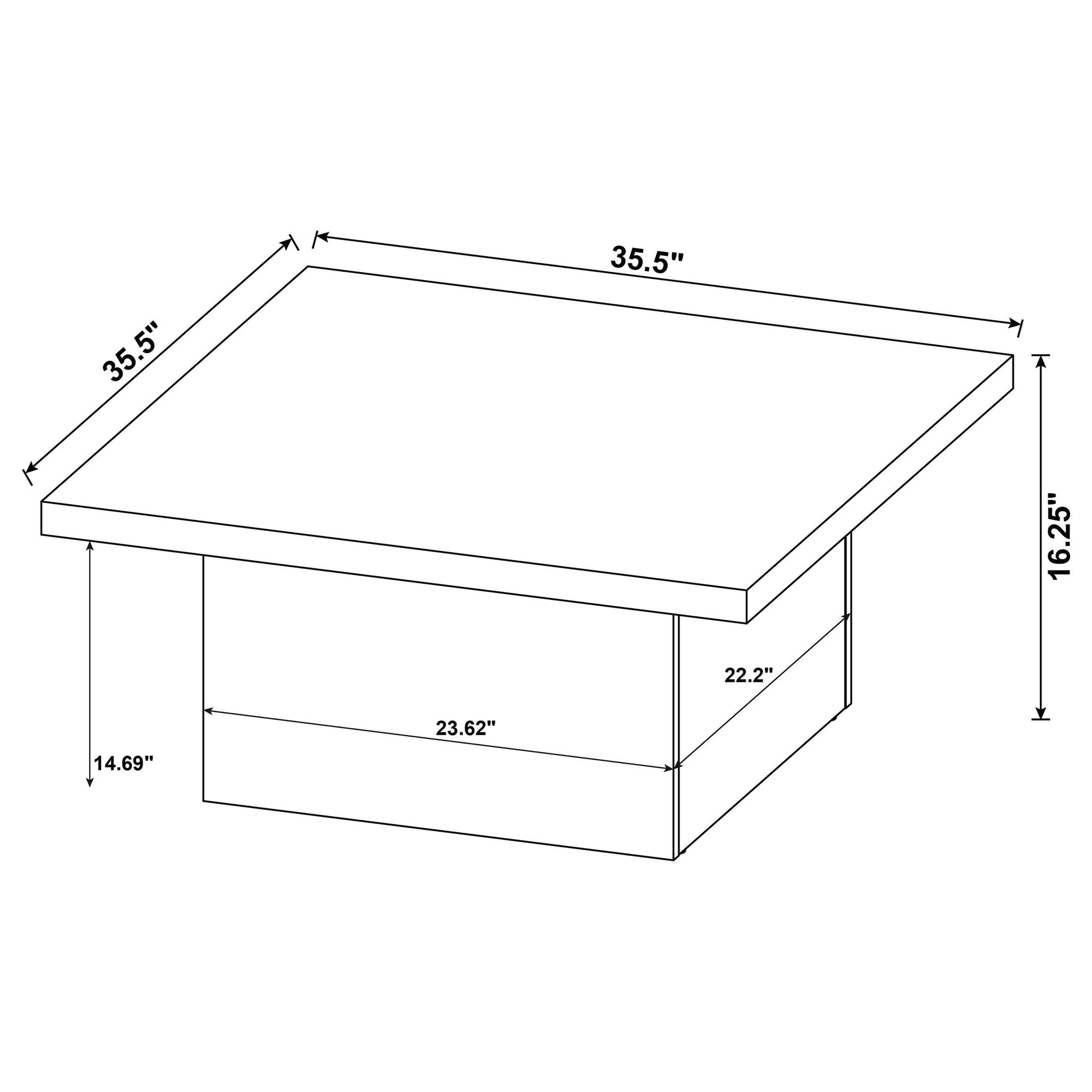  Coaster Furniture Devar 710918 Square Engineered Wood Coffee Table - Latte IMAGE 7