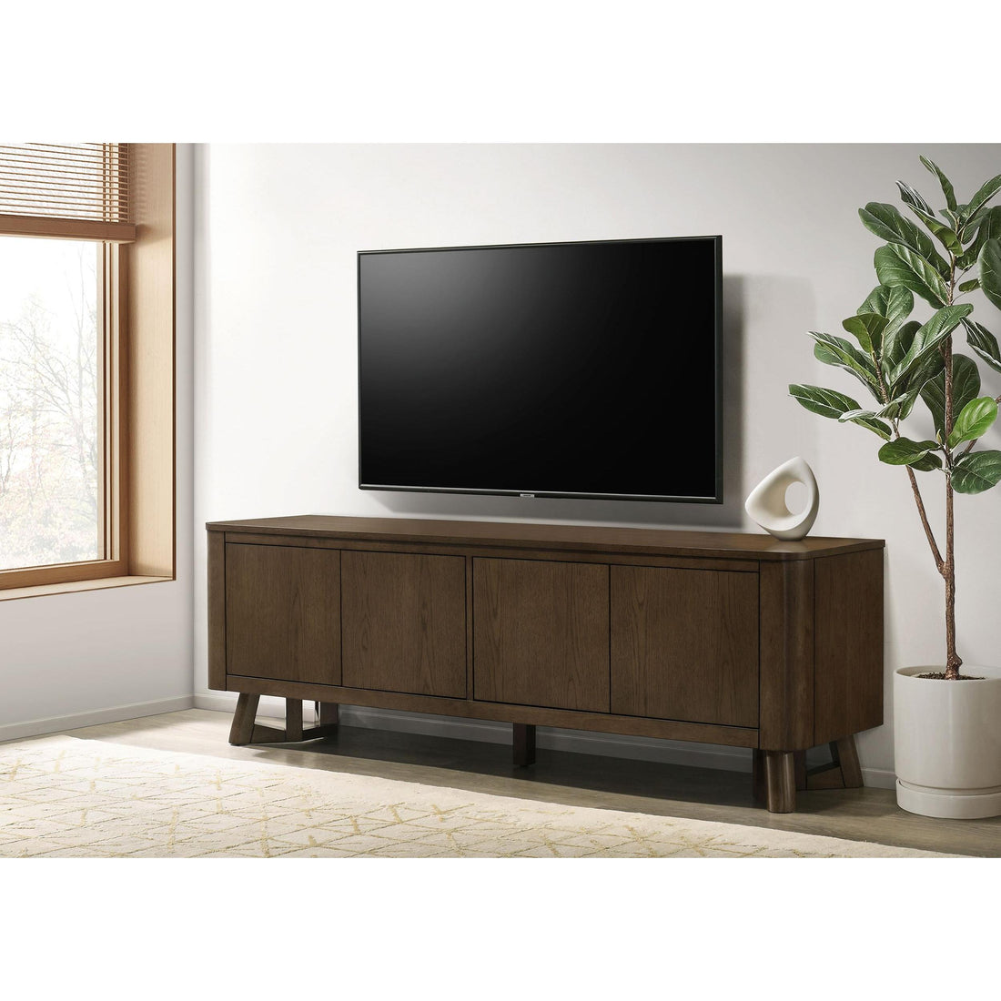  Coaster Furniture Trotter 720133 71-inch 4-Door Wood TV Stand Media Console - Brown IMAGE 1