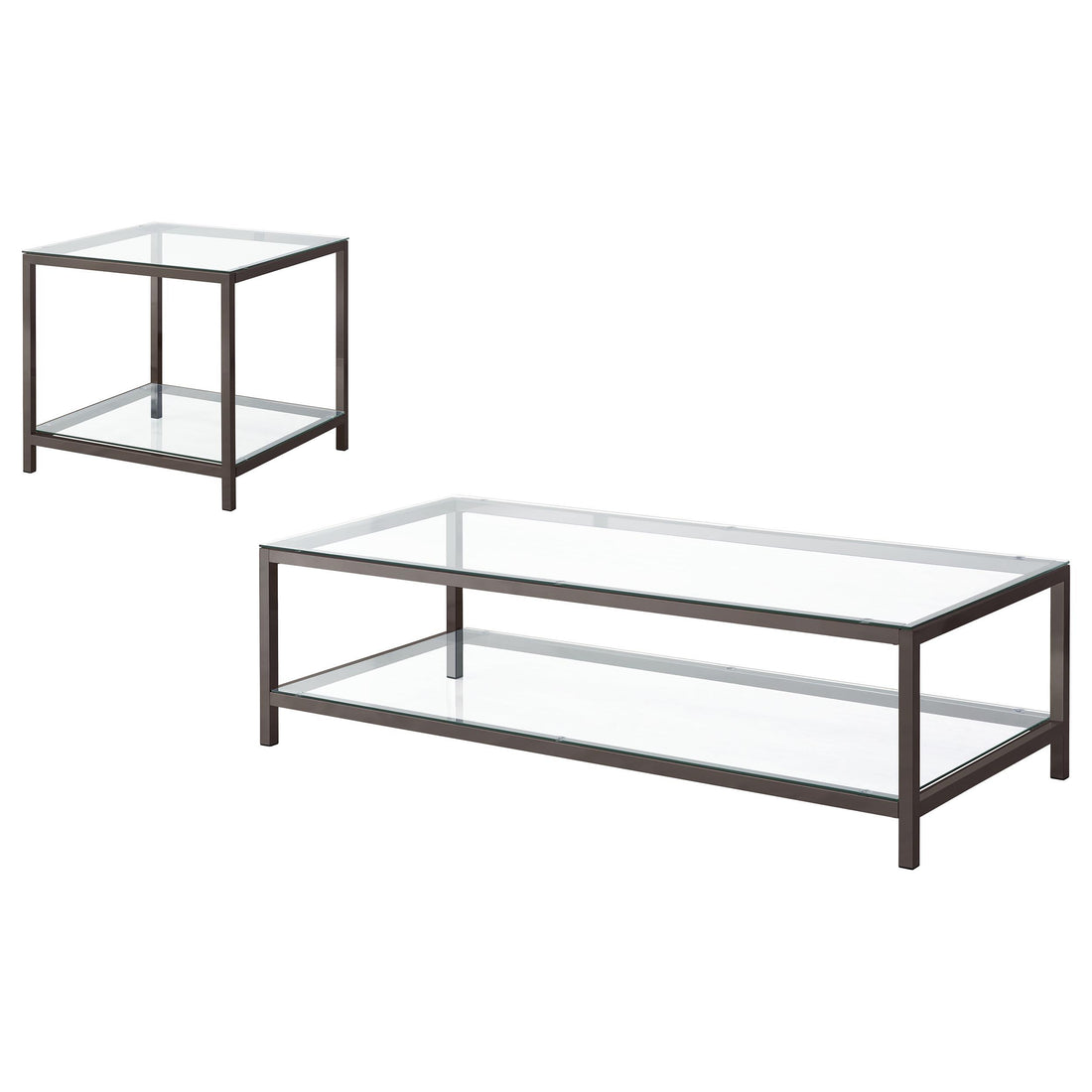  Coaster Furniture Trini 720228-S2 2-piece Coffee and End Table Set - Black Nickel IMAGE 1