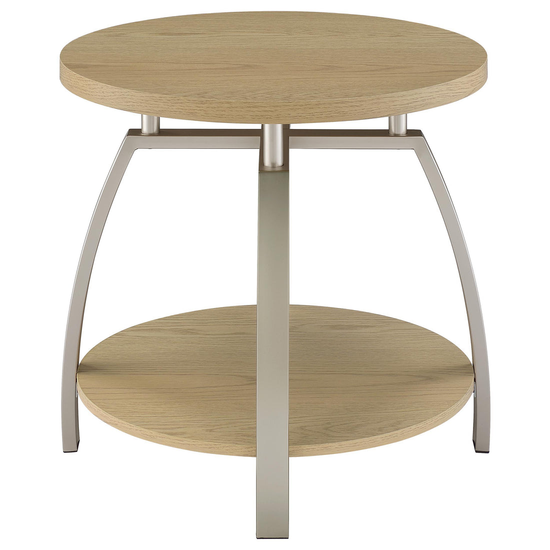  Coaster Furniture Dacre 720317 Round Engineered Wood Top End Table - Greige IMAGE 1