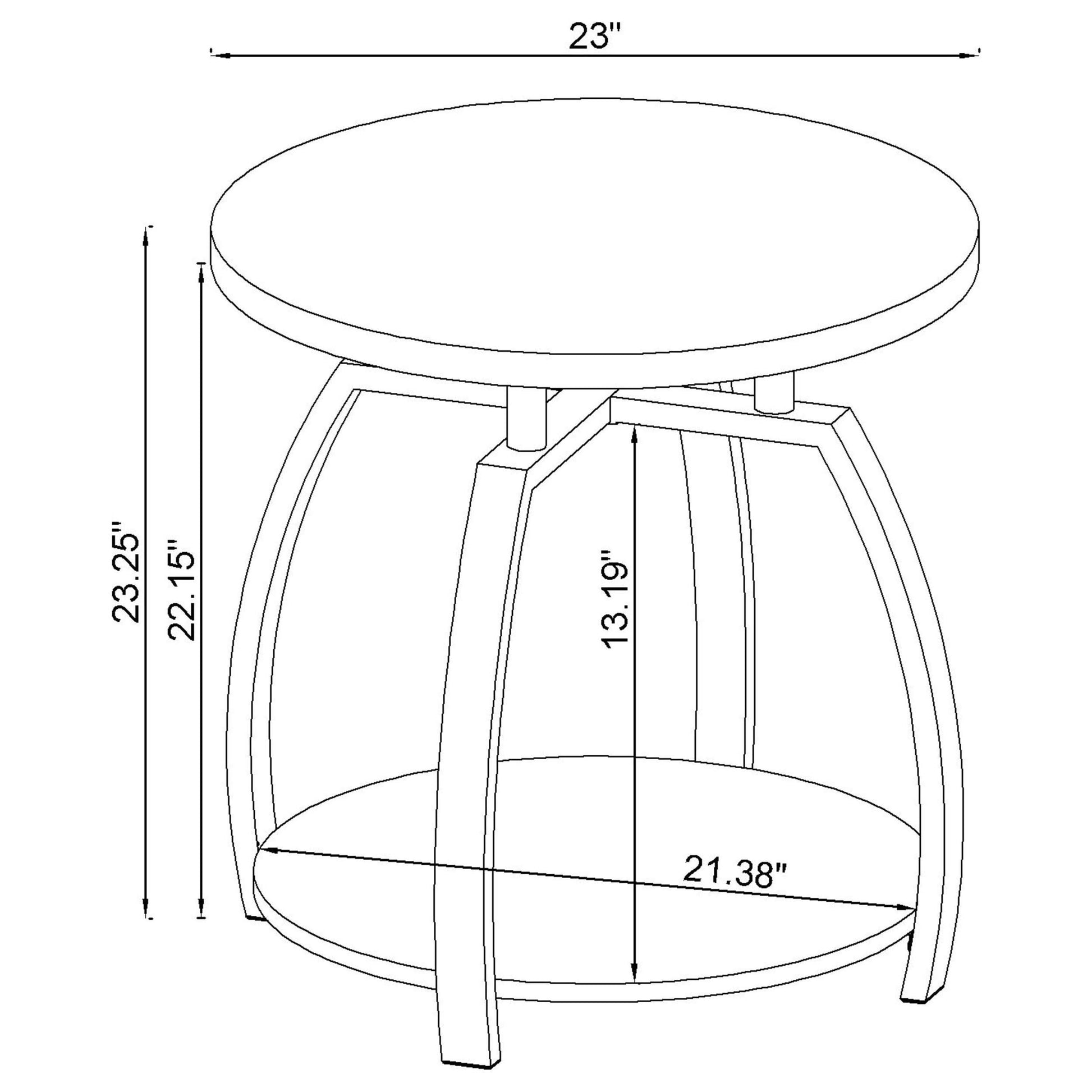  Coaster Furniture Dacre 720317 Round Engineered Wood Top End Table - Greige IMAGE 10