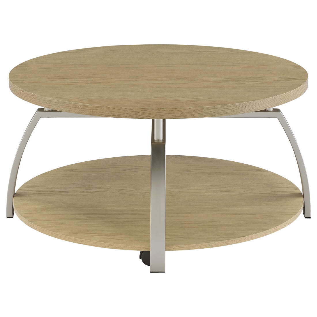  Coaster Furniture Dacre 720318 Round Engineered Wood Top Coffee Table - Greige IMAGE 1