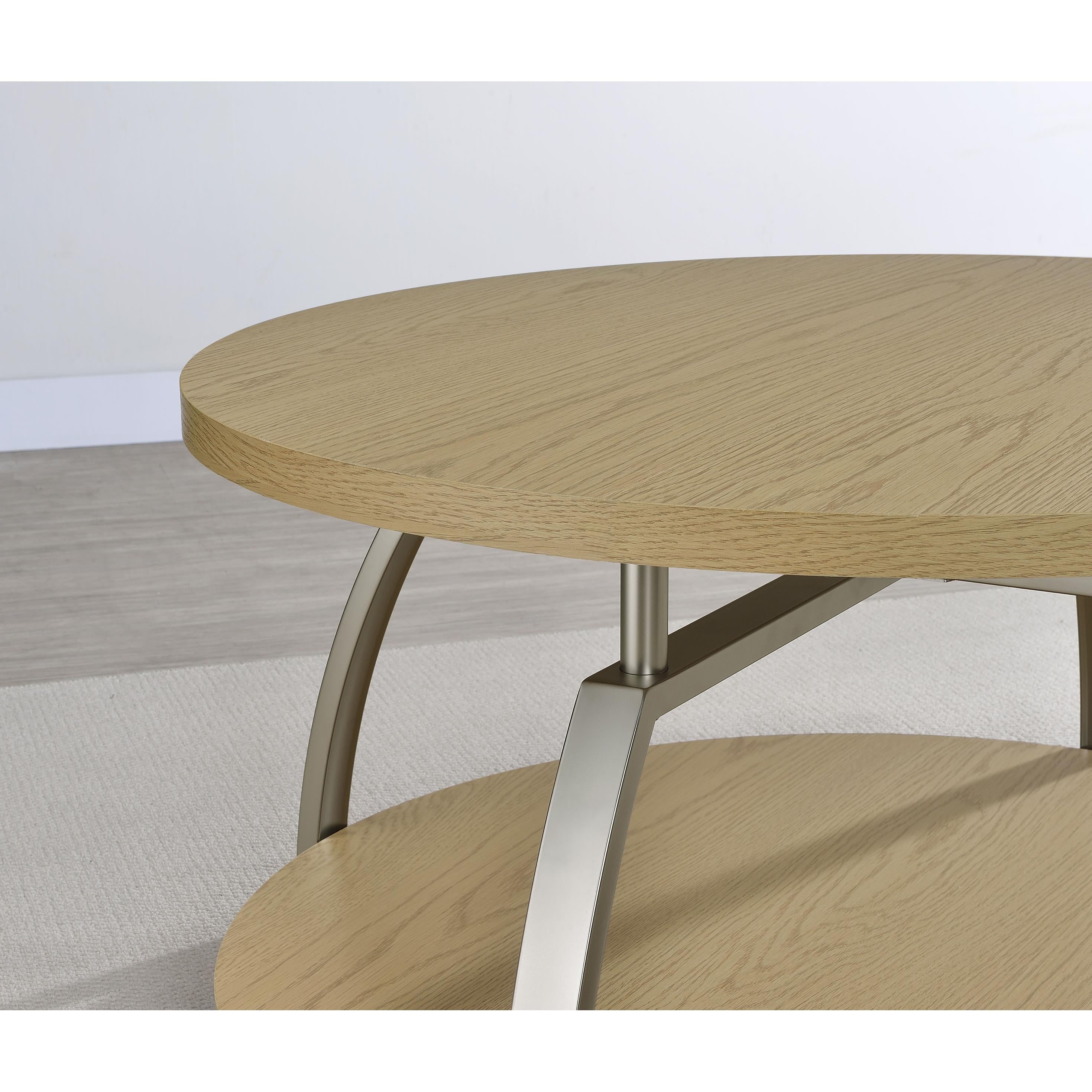  Coaster Furniture Dacre 720318-S2 2-piece Round Coffee and End Table Set - Greige IMAGE 4