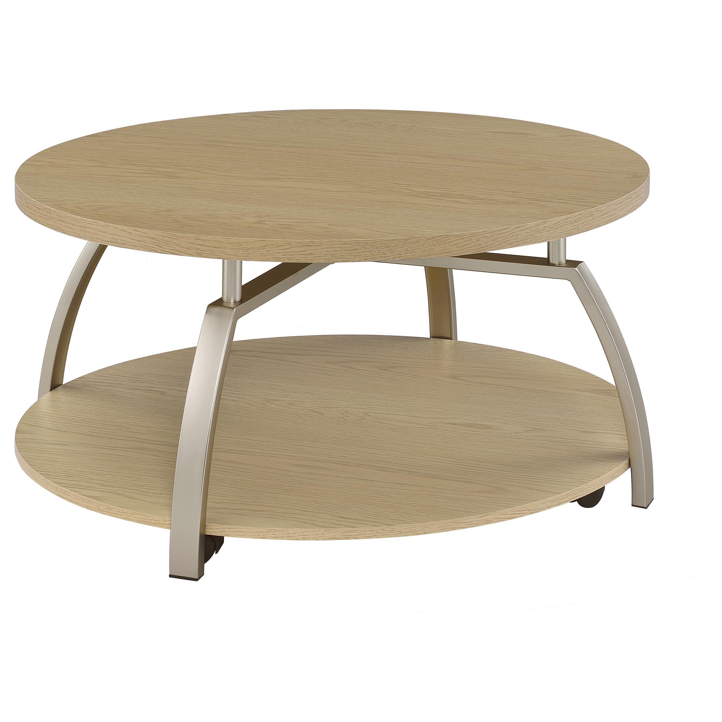  Coaster Furniture Dacre 720318-S2 2-piece Round Coffee and End Table Set - Greige IMAGE 5