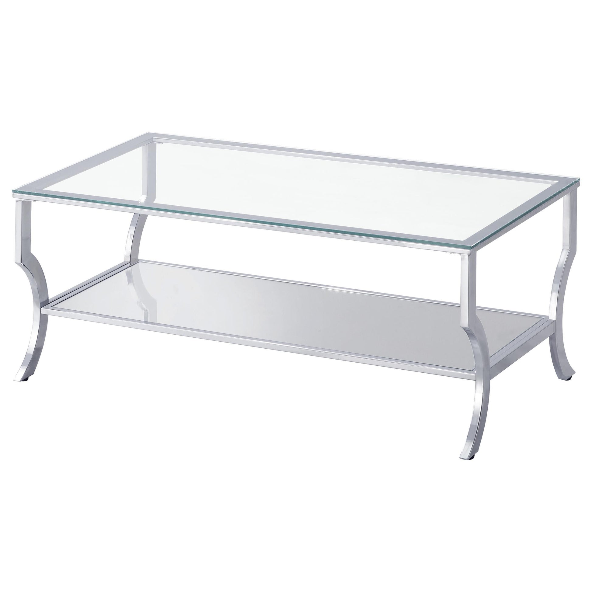  Coaster Furniture Saide 720338-S2 2-piece Glass Top Coffee and End Table Set - Chrome IMAGE 4
