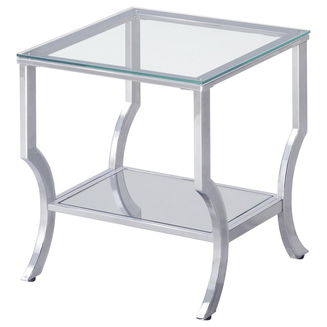  Coaster Furniture Saide 720338-S3 3-piece Glass Top Coffee and End Table Set - Chrome IMAGE 1