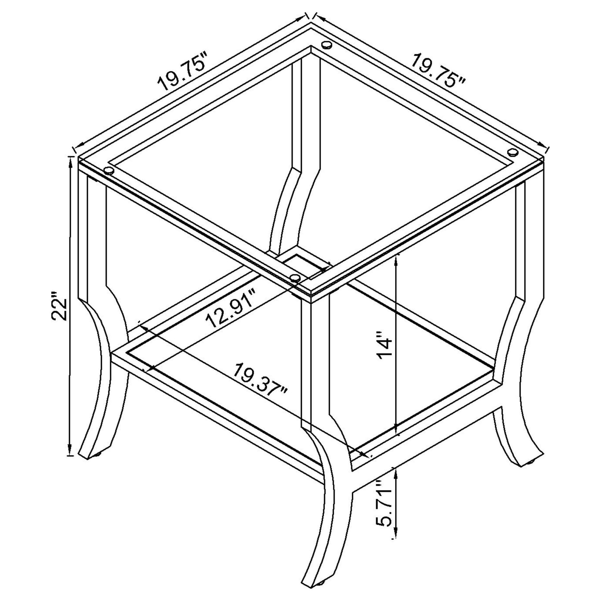  Coaster Furniture Saide 720338-S3 3-piece Glass Top Coffee and End Table Set - Chrome IMAGE 5
