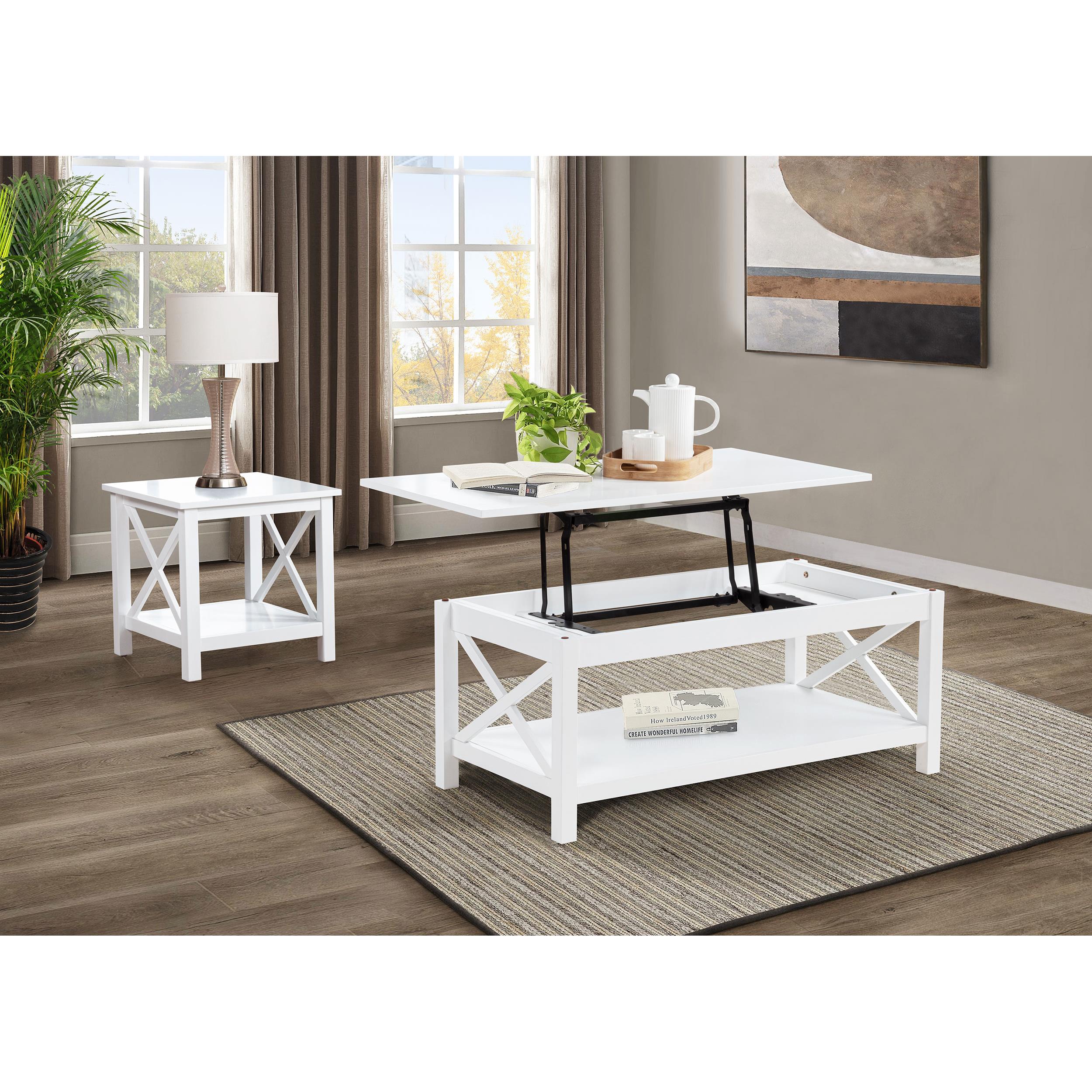  Coaster Furniture Skyview 722088 44-inch Rectangular Lift Top Coffee Table - White IMAGE 11