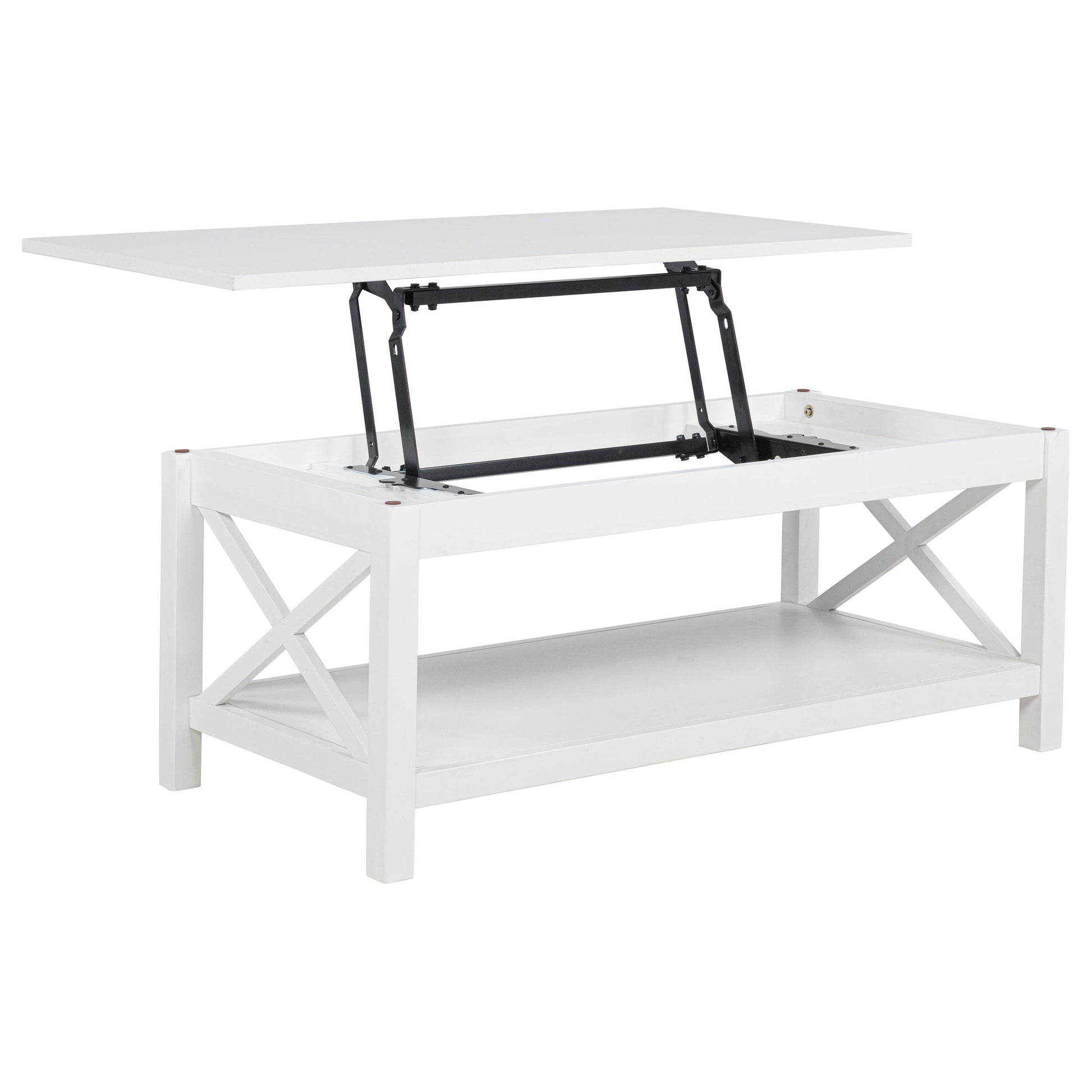  Coaster Furniture Skyview 722088 44-inch Rectangular Lift Top Coffee Table - White IMAGE 2