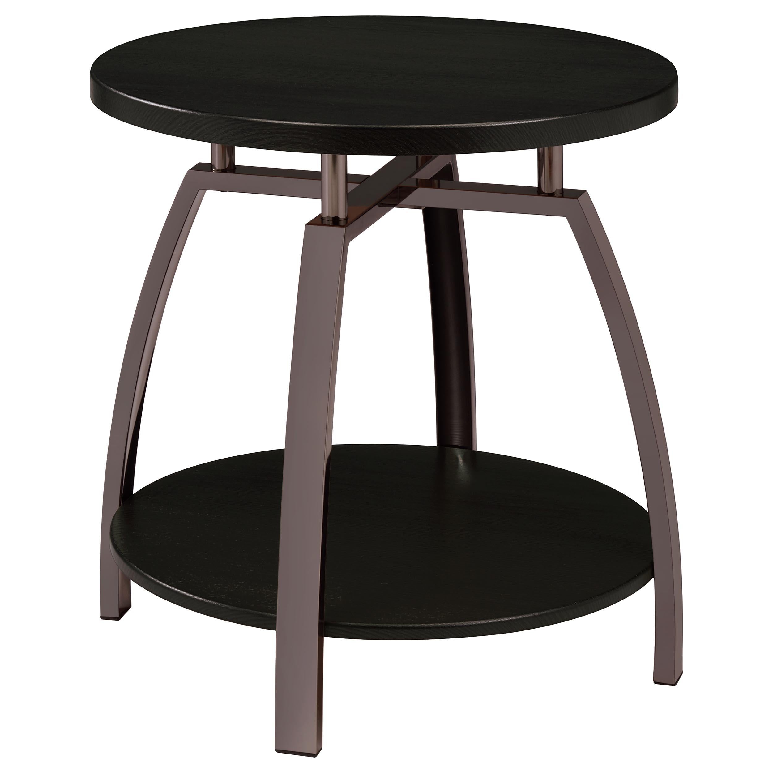  Coaster Furniture Dacre 722208-S2 2-piece Round Coffee and End Table Set - Dark Charcoal IMAGE 3