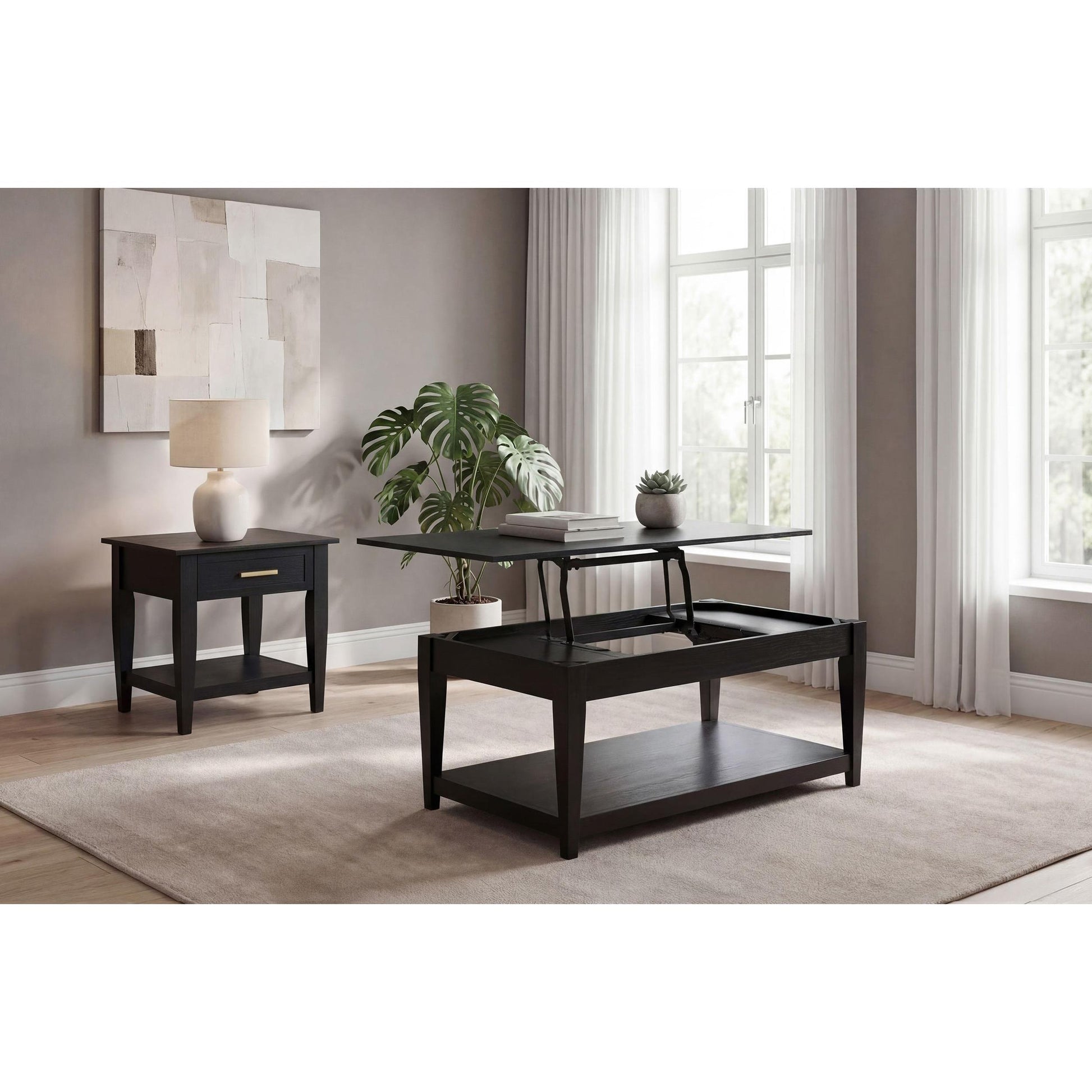  Coaster Furniture Lindenton 722728 Lift-Top Occasional Coffee Table - Black IMAGE 14