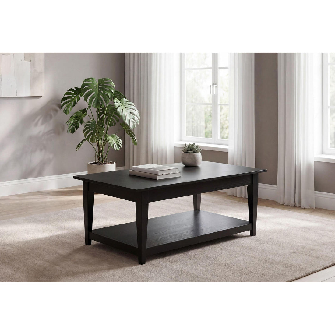  Coaster Furniture Lindenton 722728 Lift-Top Occasional Coffee Table - Black IMAGE 1