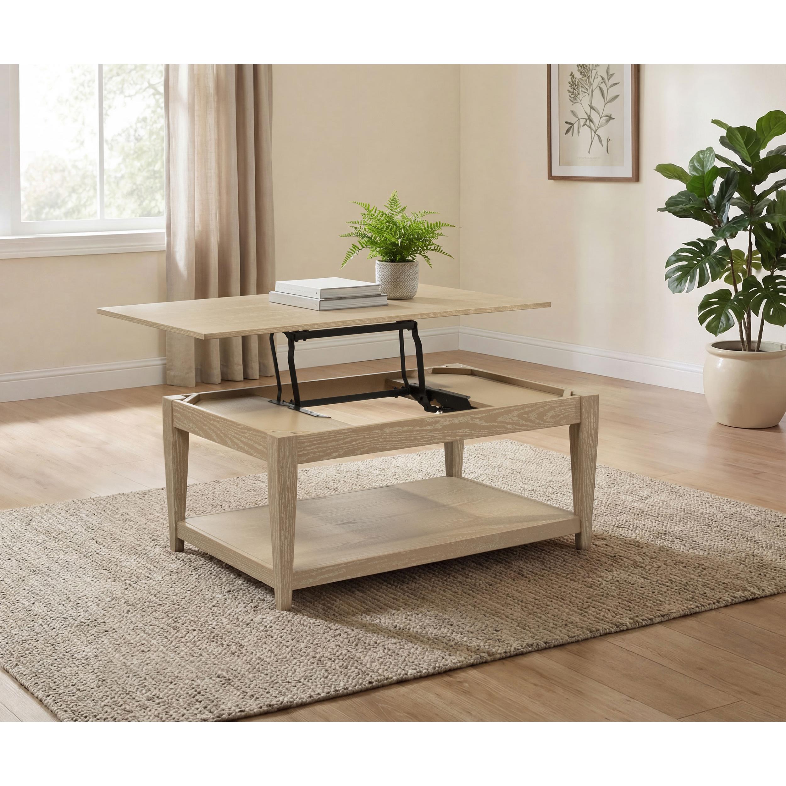  Coaster Furniture Lindenton 722758 Lift-Top Occasional Coffee Table - Blonde IMAGE 9