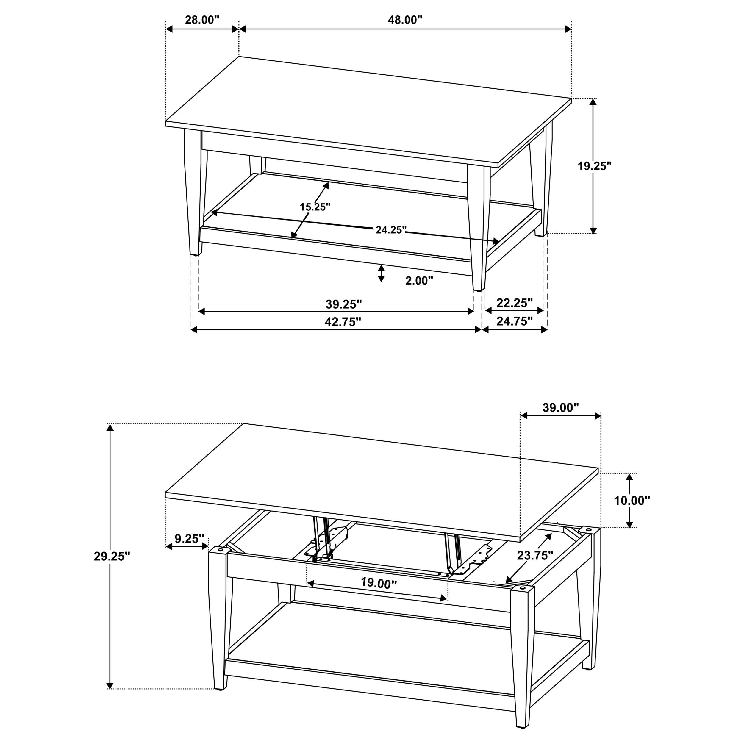  Coaster Furniture Lindenton 722758-S2 2-piece Wood Lift-Top Coffee and End Table Set - Blonde IMAGE 14