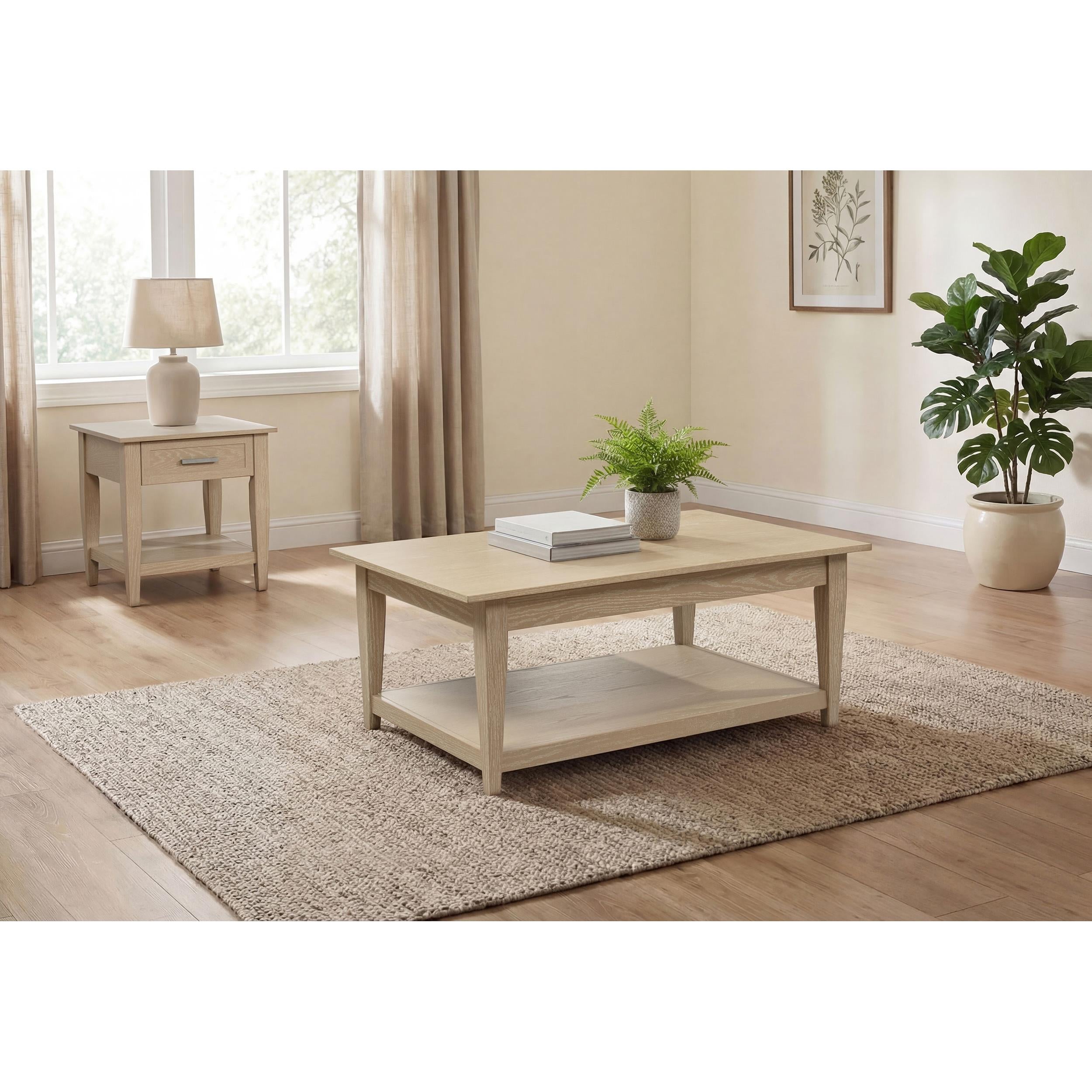  Coaster Furniture Lindenton 722758-S2 2-piece Wood Lift-Top Coffee and End Table Set - Blonde IMAGE 5