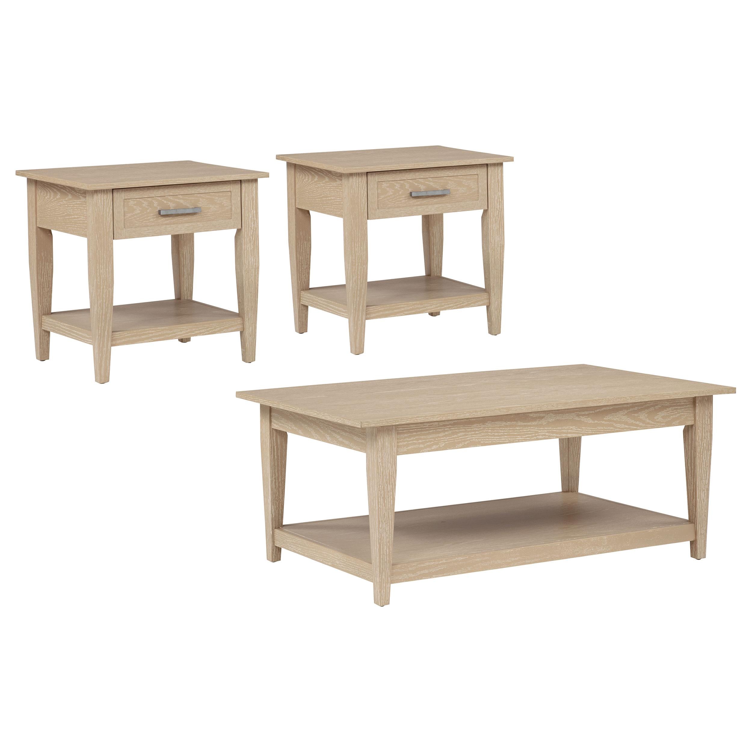  Coaster Furniture Lindenton 722758-S3 3-piece Wood Lift-Top Coffee and End Table Set - Blonde IMAGE 1