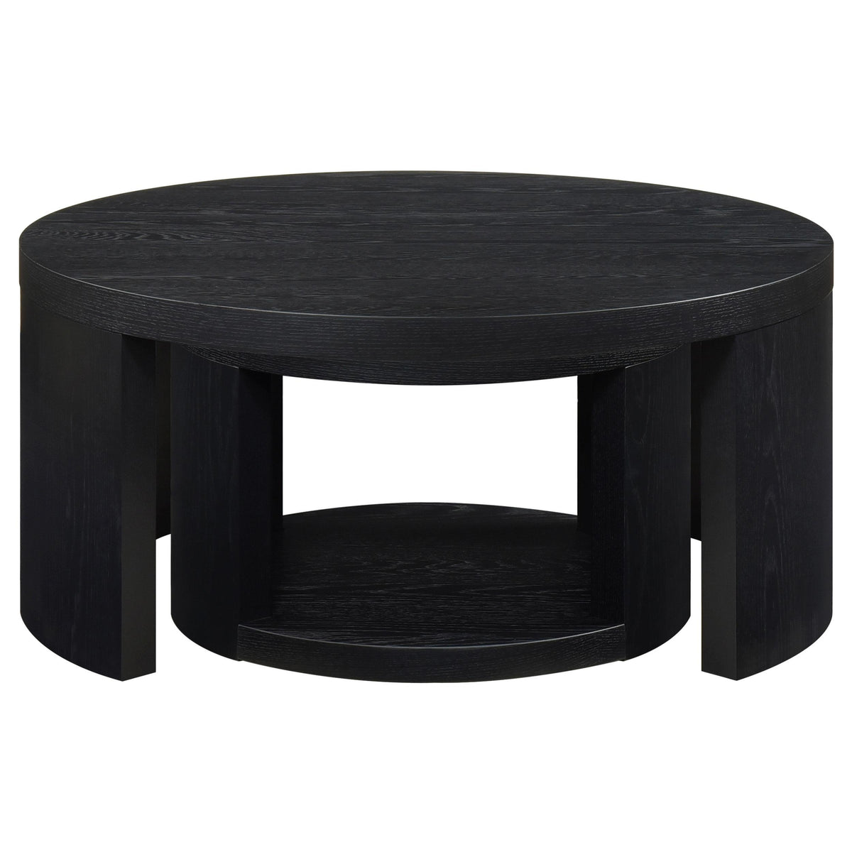  Coaster Furniture Sweeney 722820 2-piece Round Wood Occasional Nesting Table Set - Black IMAGE 3