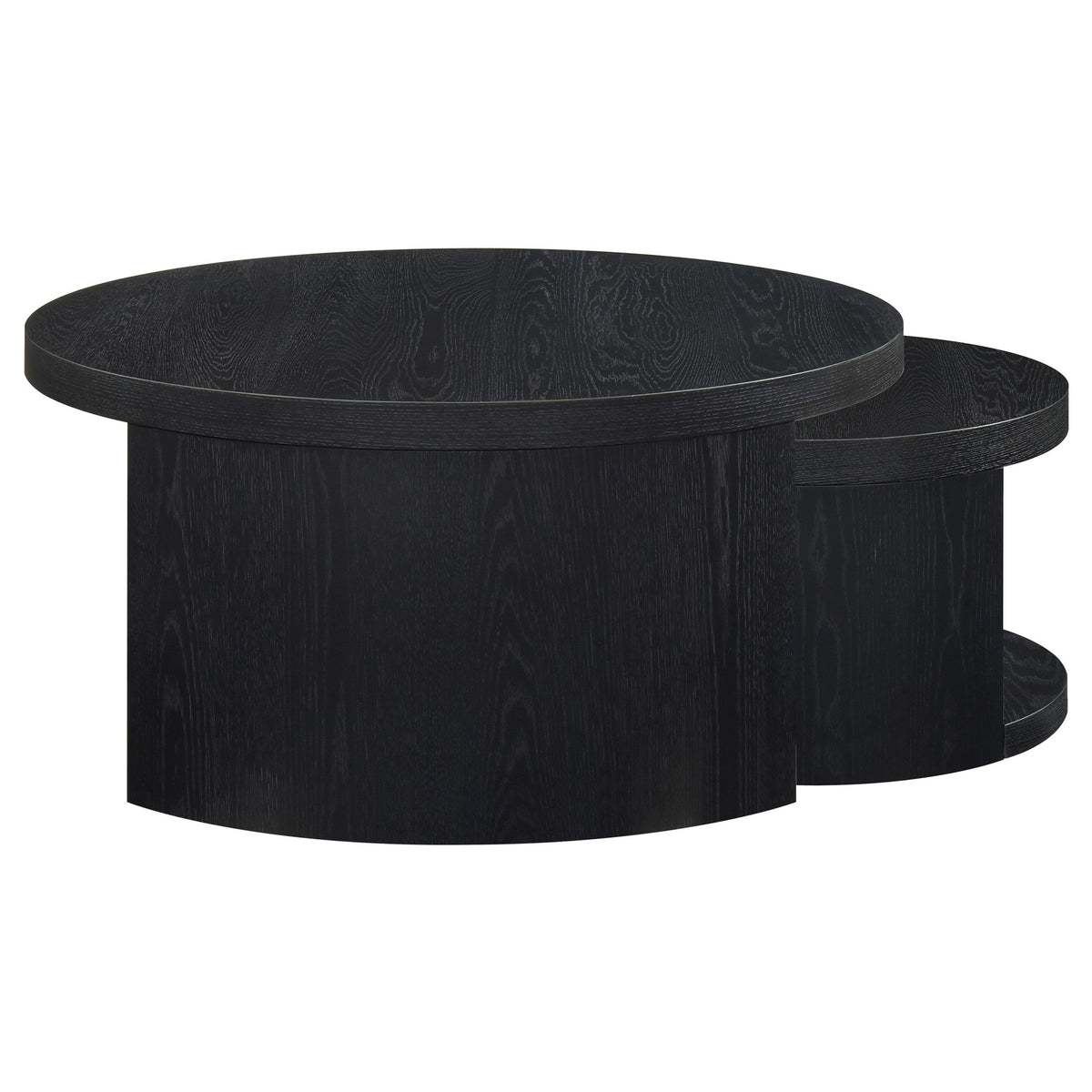  Coaster Furniture Sweeney 722820 2-piece Round Wood Occasional Nesting Table Set - Black IMAGE 6