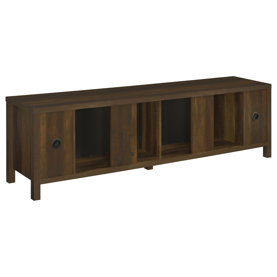  Coaster Furniture Carey 722823 79-inch TV Stand Fireplace Media Console - Dark Pine IMAGE 1