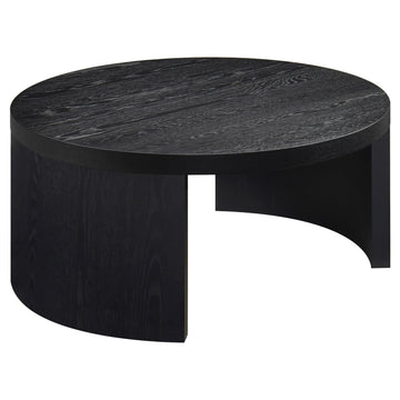 Coaster Furniture Sweeney 722828 39-inch Round Wood Occasional Coffee Table - Black IMAGE 1