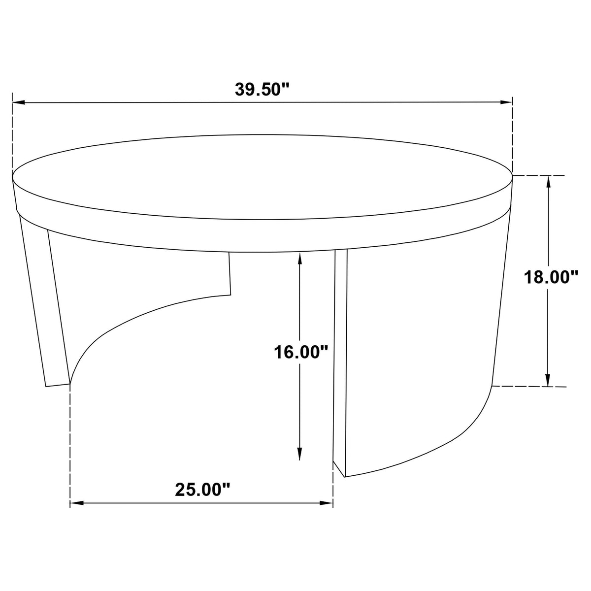  Coaster Furniture Sweeney 722828 39-inch Round Wood Occasional Coffee Table - Black IMAGE 5