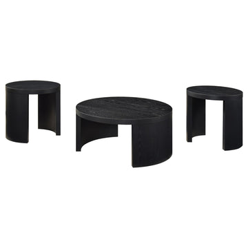  Coaster Furniture Sweeney 722828-S3 3-piece Coffee and End Occasional Table Set - Black IMAGE 1