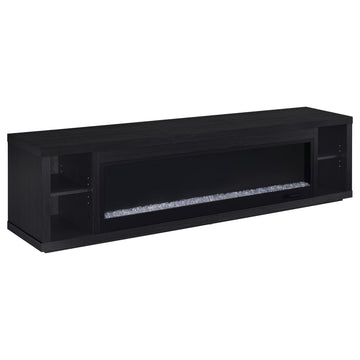  Coaster Furniture Deiter 722833 79-inch TV Stand Fireplace Media Console - Black IMAGE 1