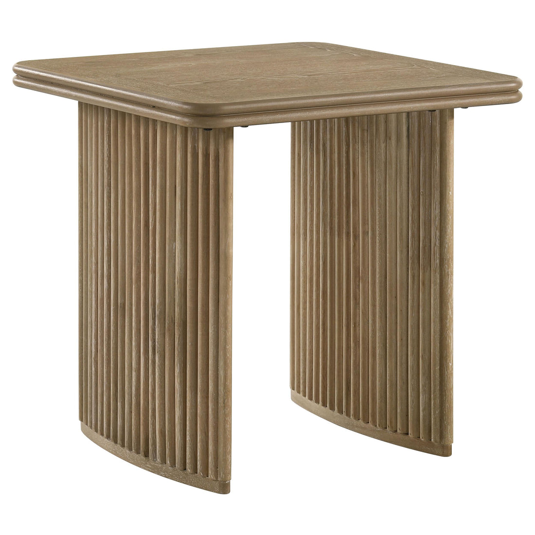  Coaster Furniture Adina 722857 Square Wood End Table - Distressed Light Brown IMAGE 1
